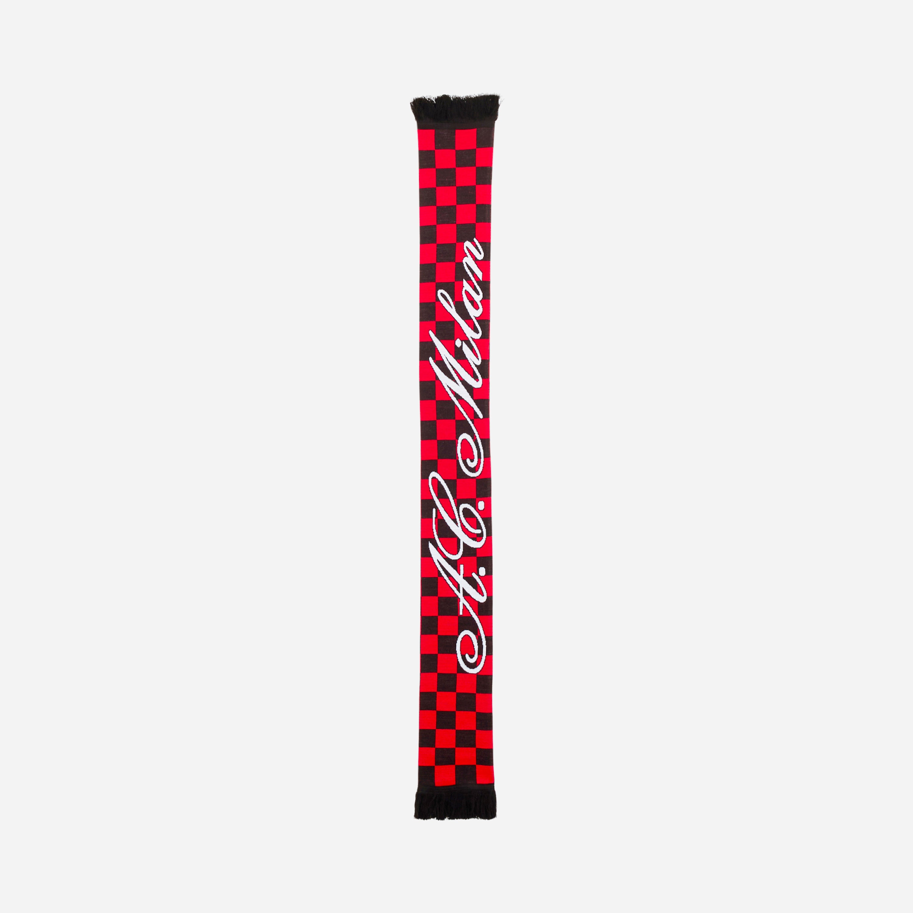 AC Milan Checkered sciarpa unisex rossa e nera a scacchi
