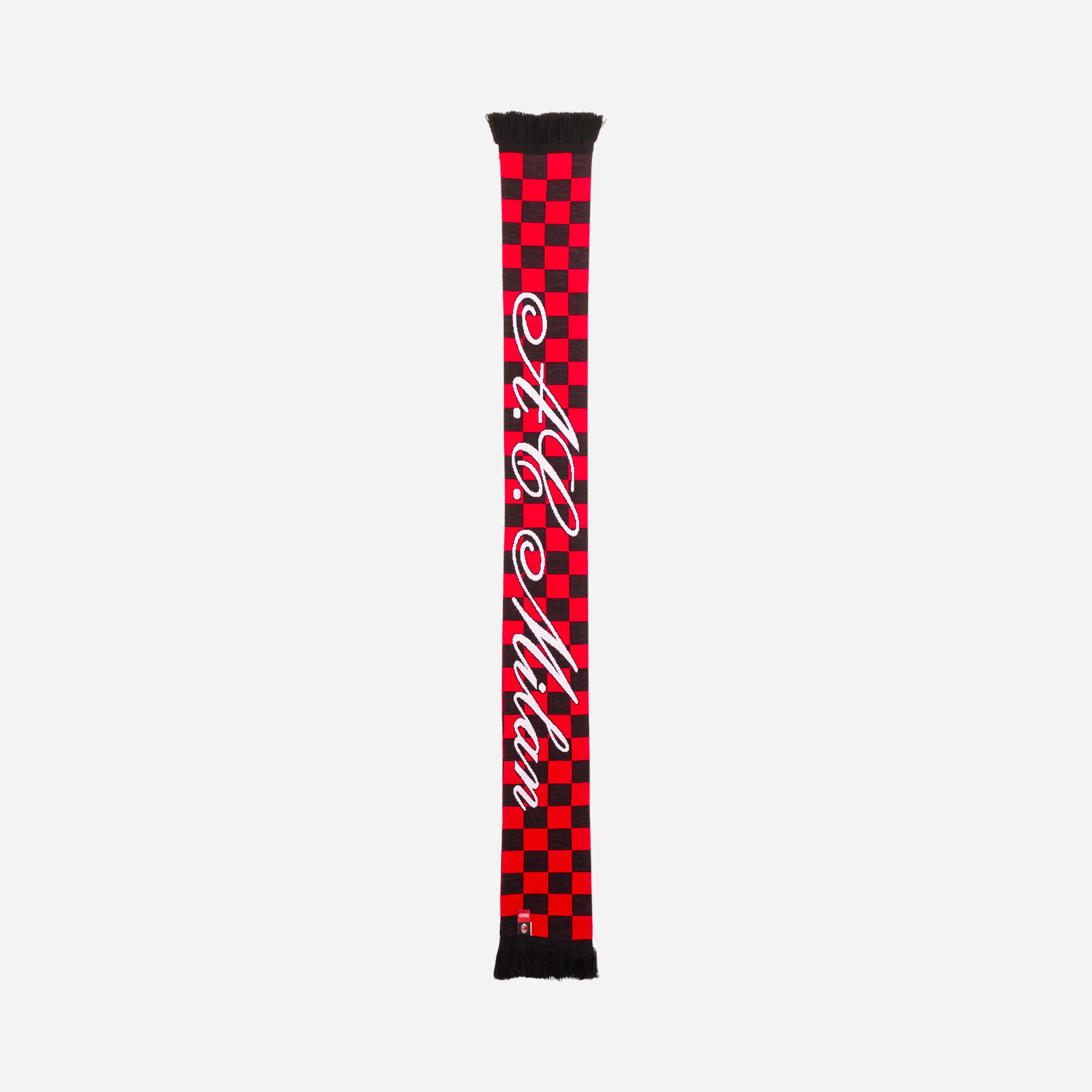 AC Milan Checkered sciarpa unisex rossa e nera a scacchi