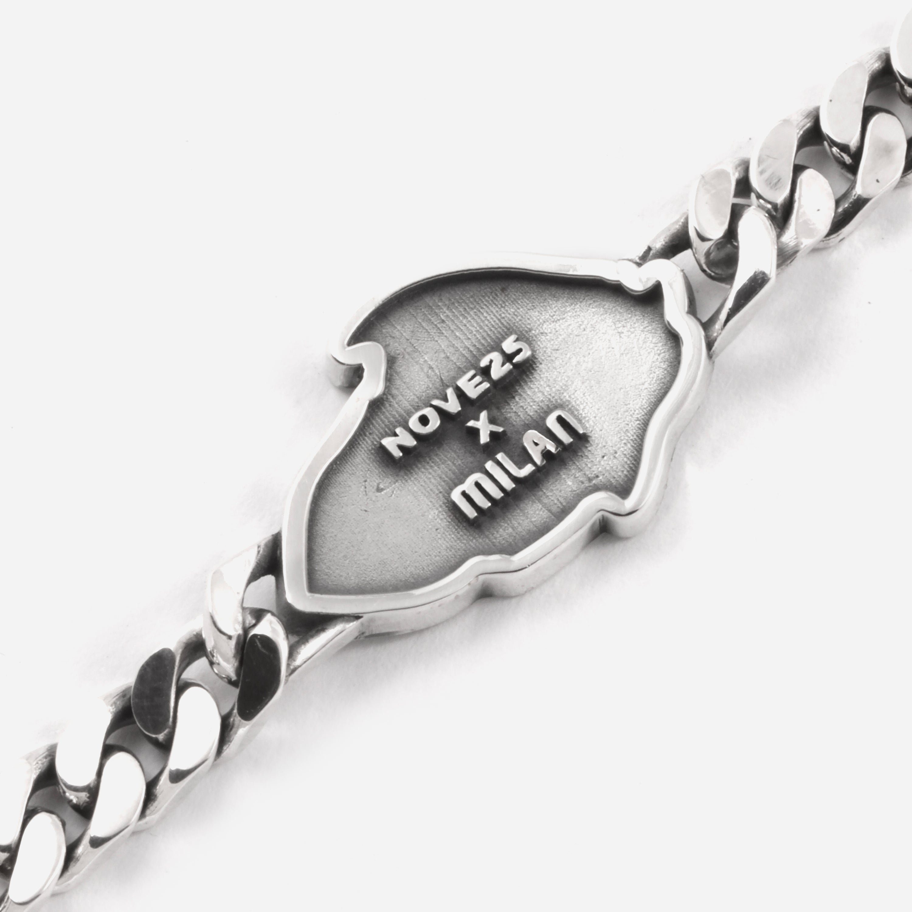 Nove25 x Milan Silver Devil bracciale argento 19cm