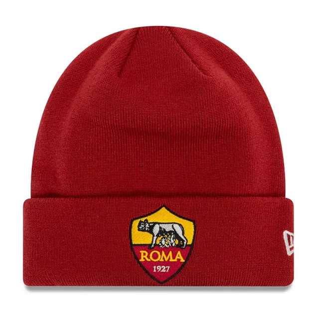 Roma Fanshop Crest Red cuff beanie cappello rosso