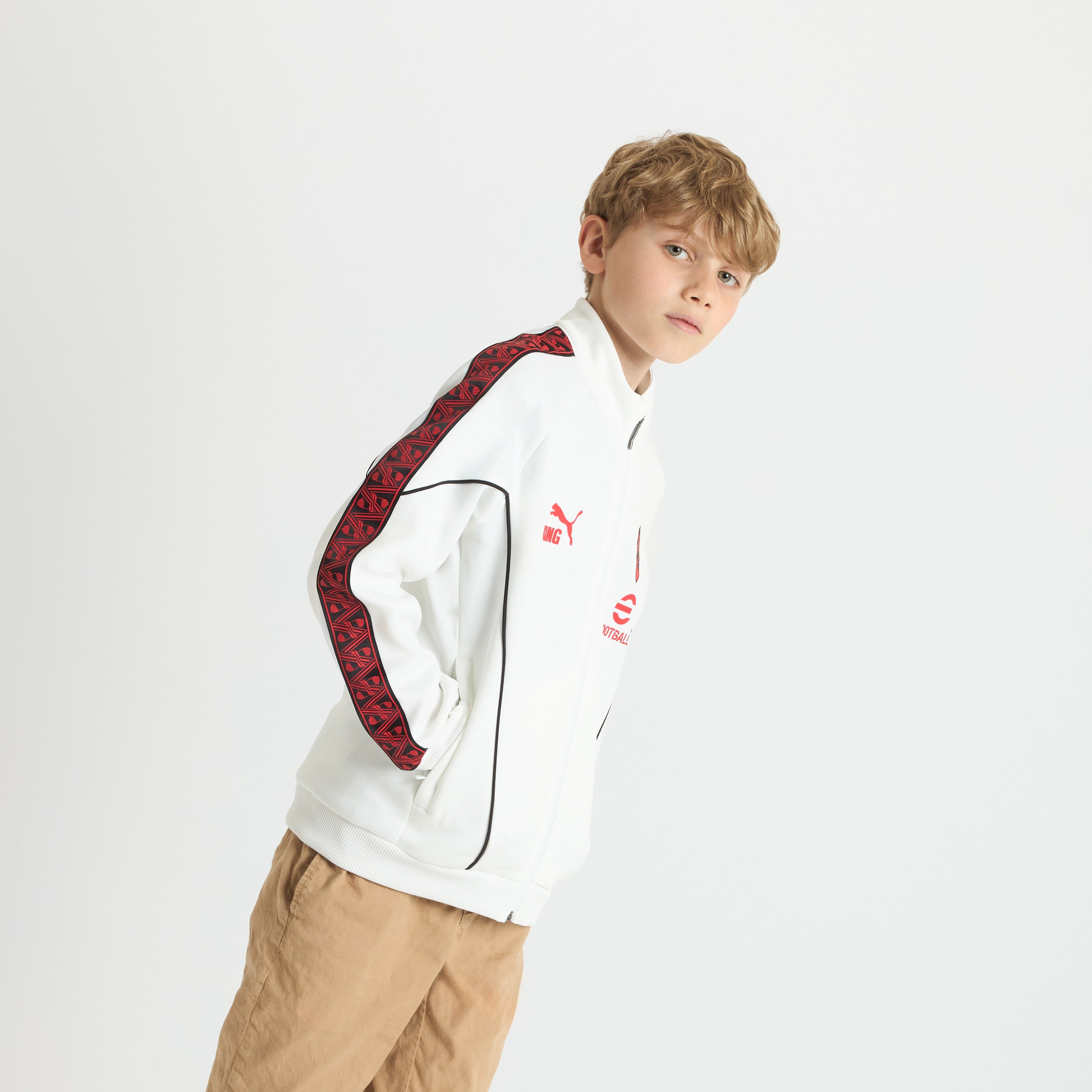 AC Milan King Collection Giacca Bambino Bianca Zip