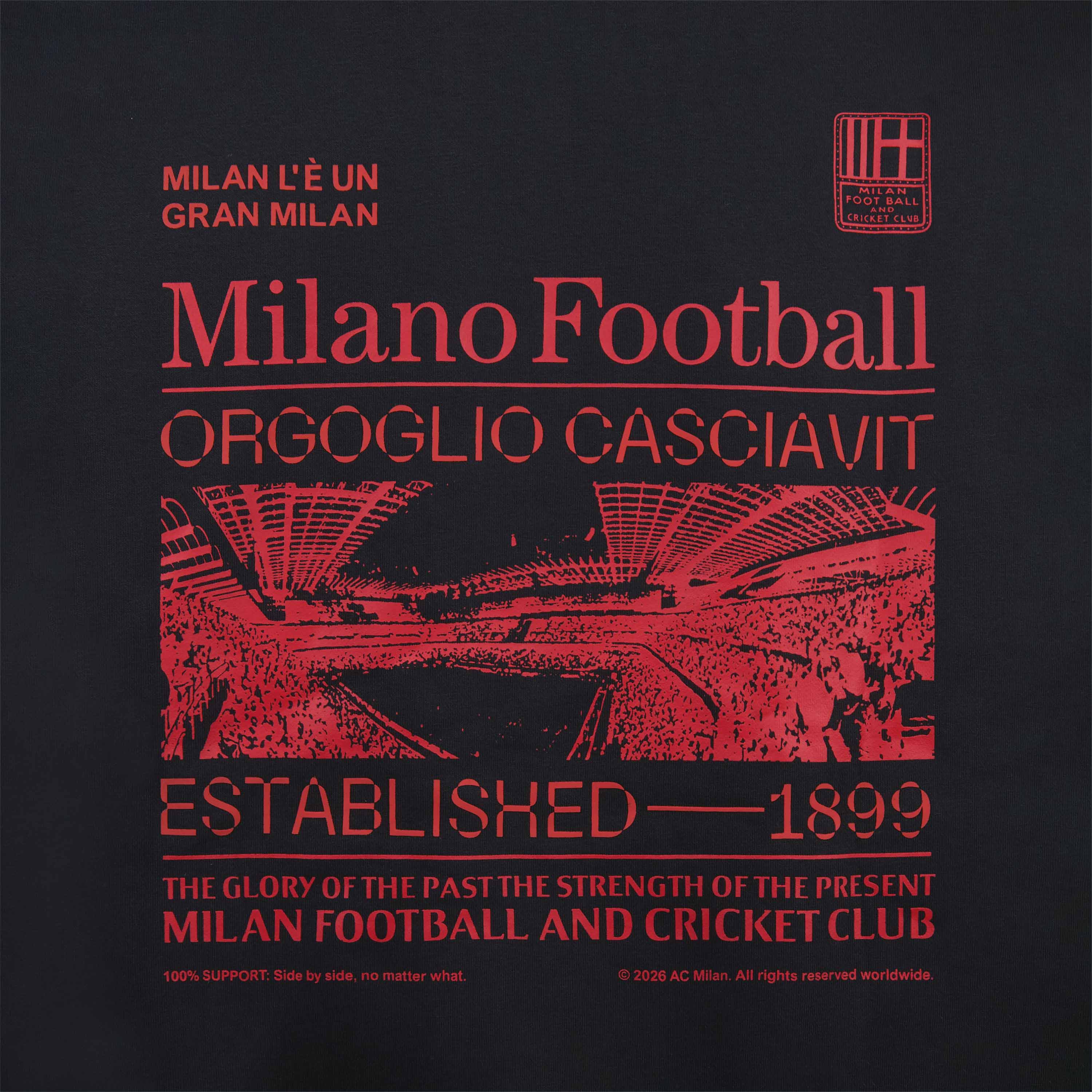 AC Milan Casciavit t-shirt uomo nera cotone 1899