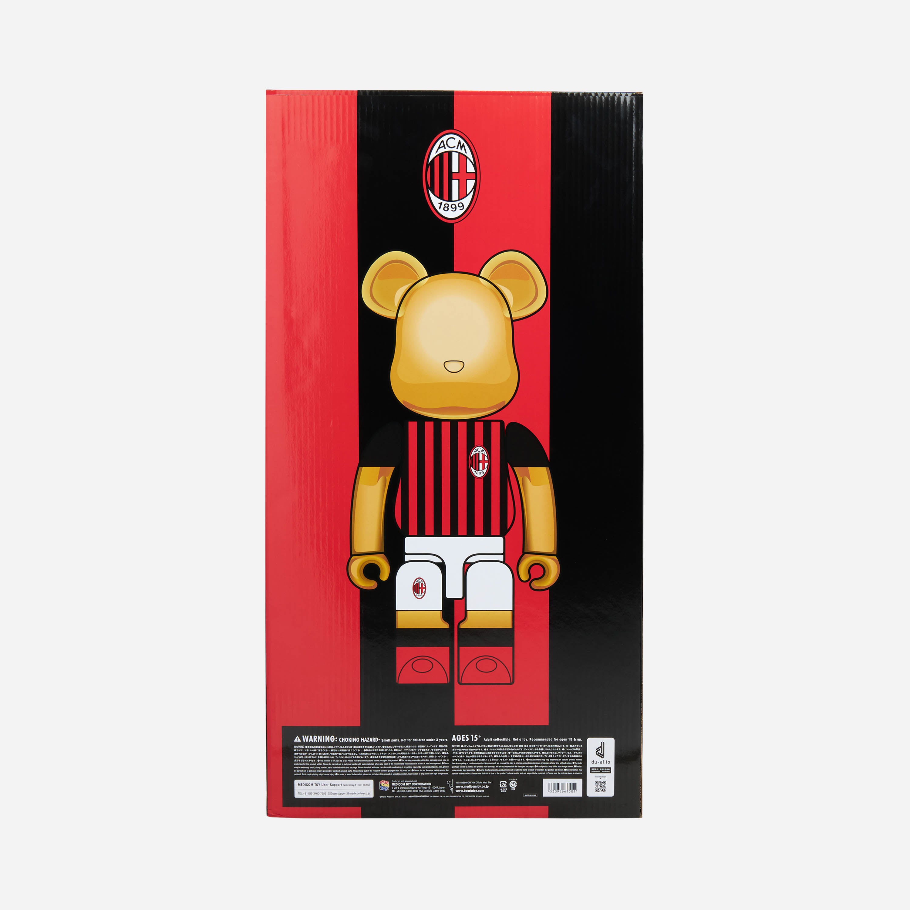 Be@rbrick AC Milan 1000% statuetta oro 70 cm maglia rossonera