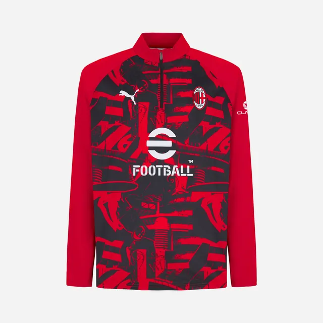AC Milan Allenamento Milan Prematch 2026/27 top 1/4 zip rosso nero