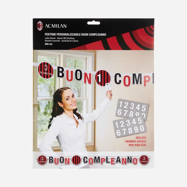 AC Milan Souvenir Happy Birthday ghirlanda adesivi Milan