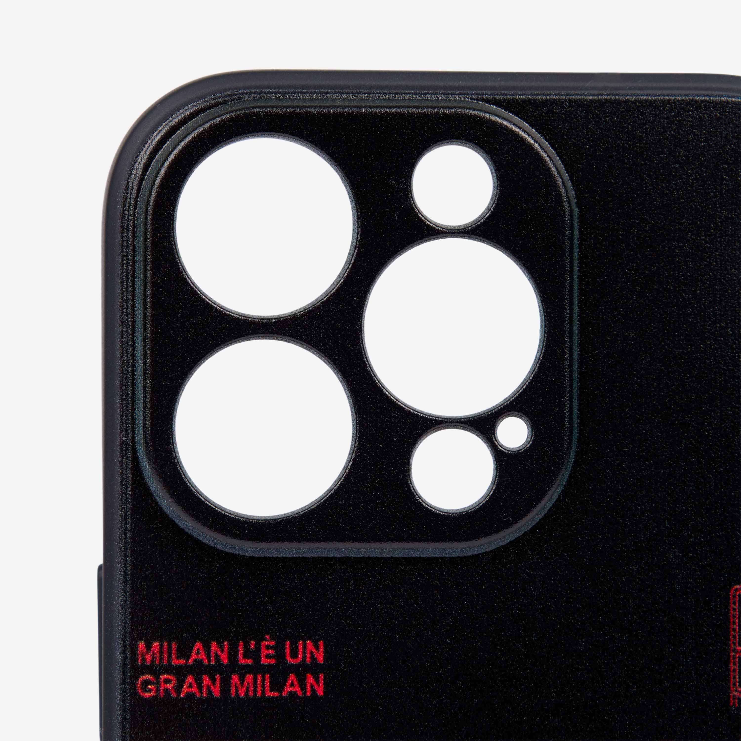 AC Milan Milano Football custodia iPhone 15 nero rossa