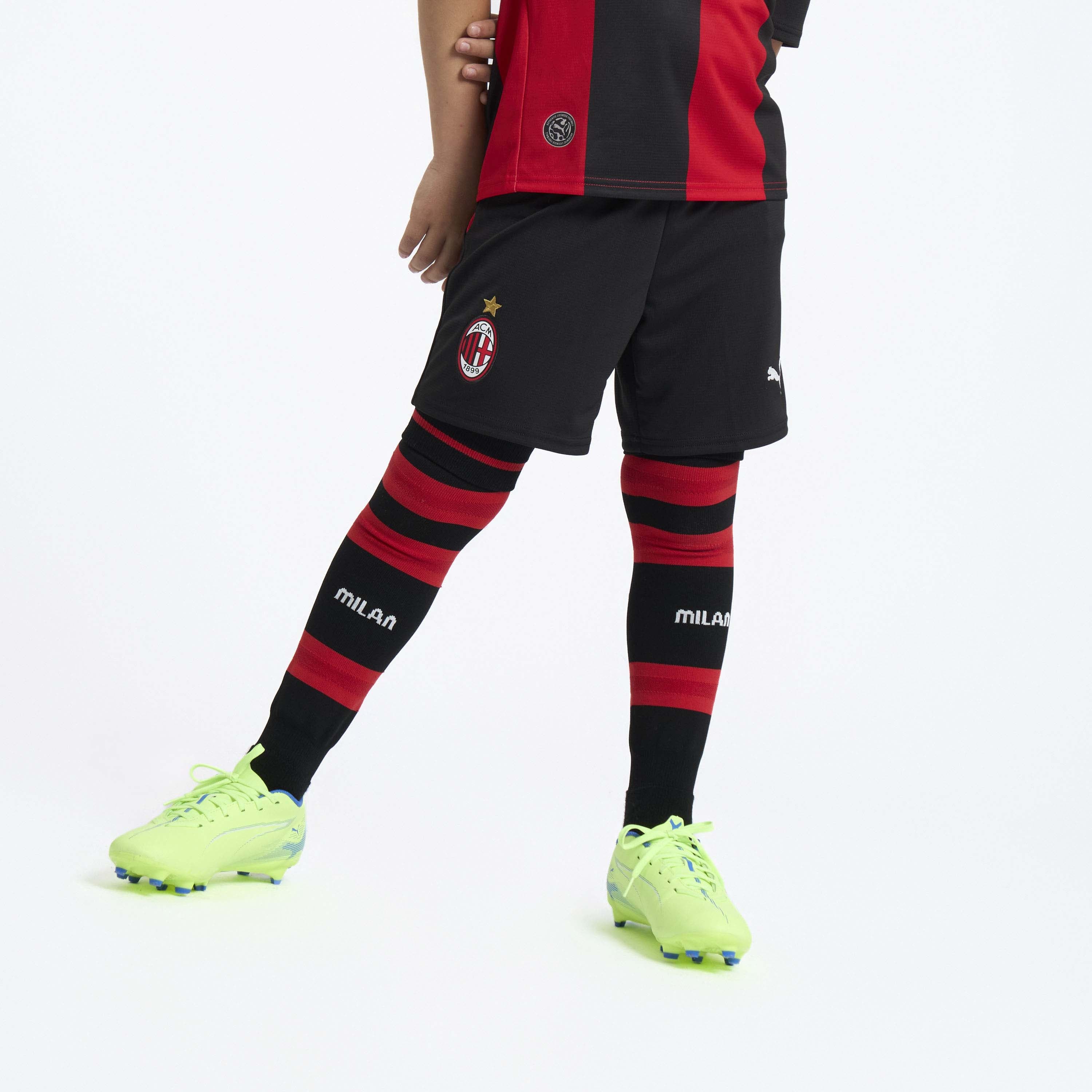 AC Milan Kit Gara Home 2026/27 pantaloncini neri bambino traspiranti