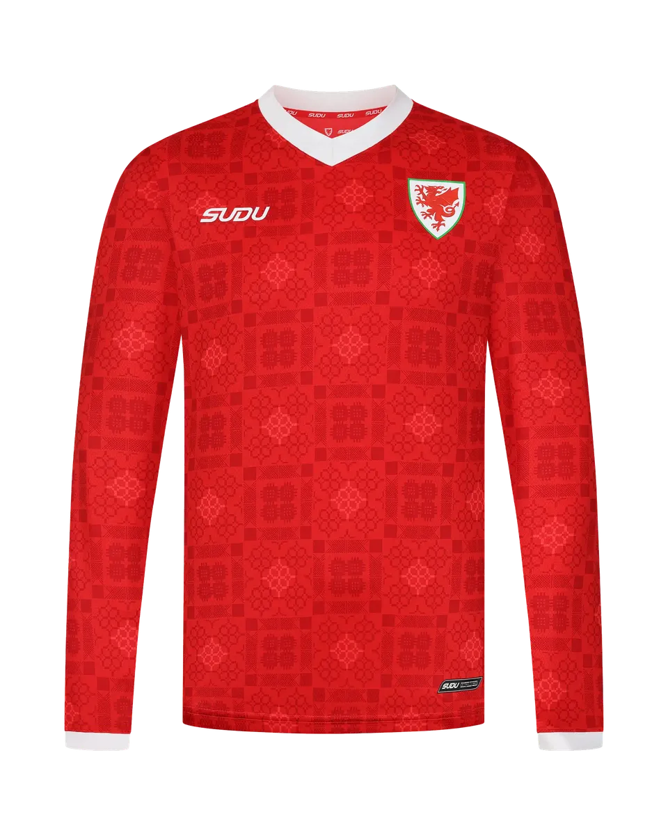 Wales Home Kit maglia manica lunga rossa adulto