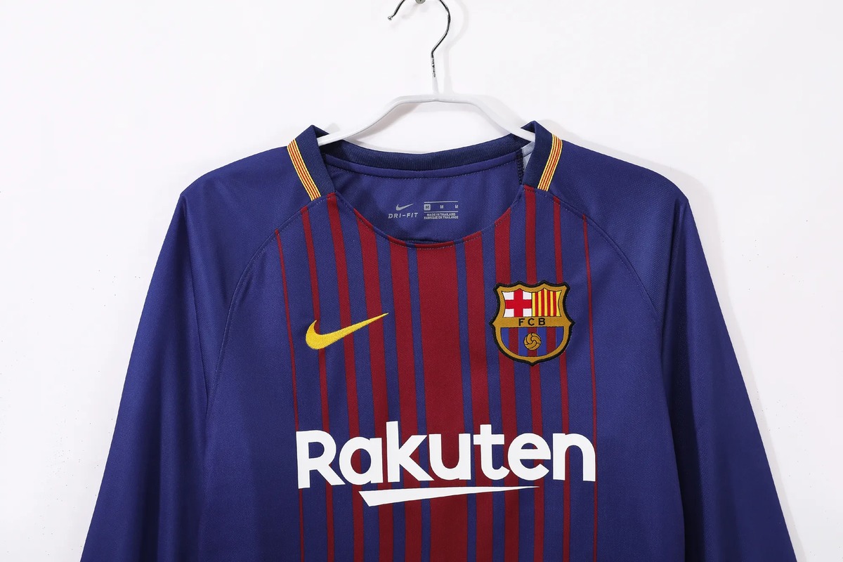 Barcellona 2017/18 Maglia Home Manica Lunga Retro Blaugrana