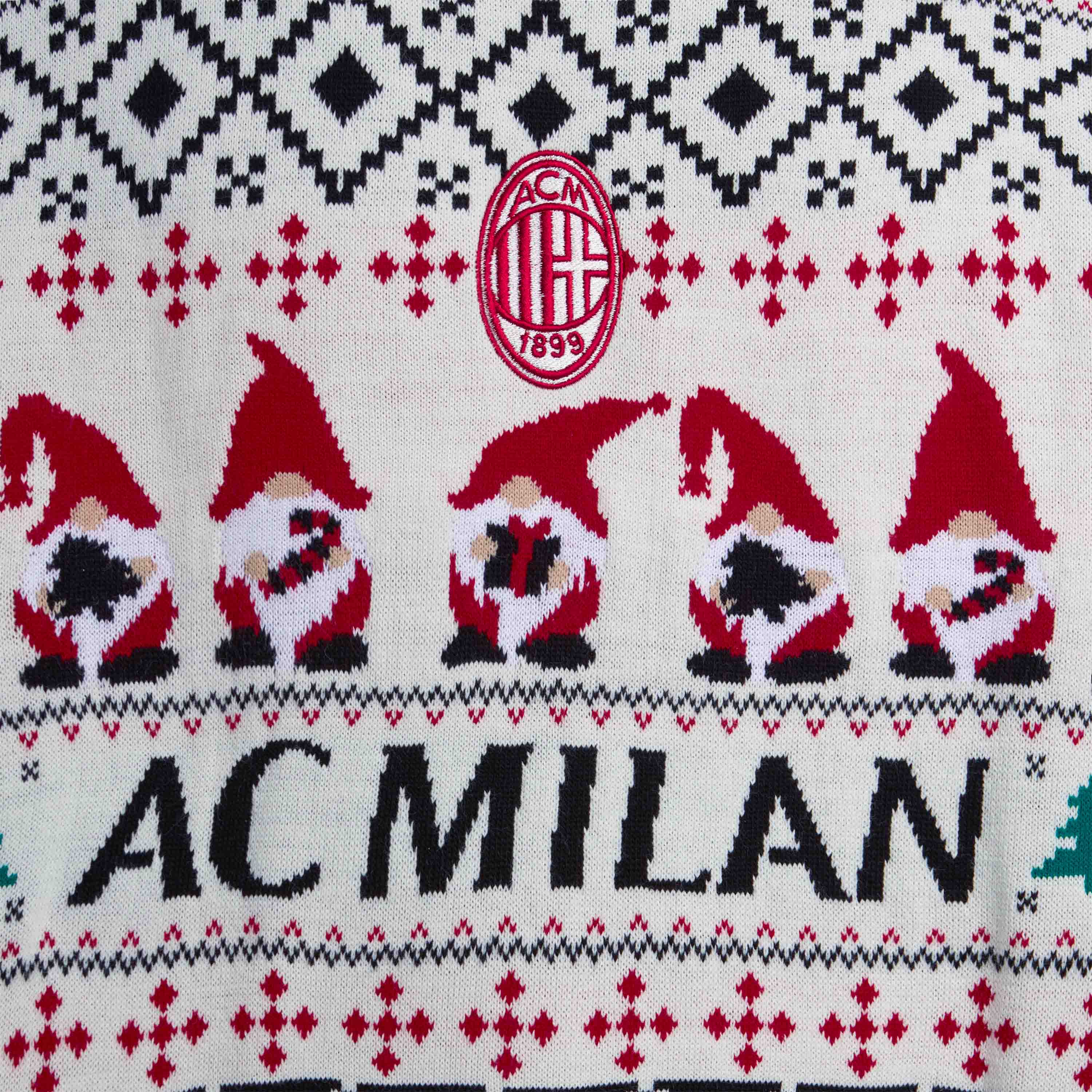 AC Milan Christmas Jumper felpa natalizia bianca gnomi