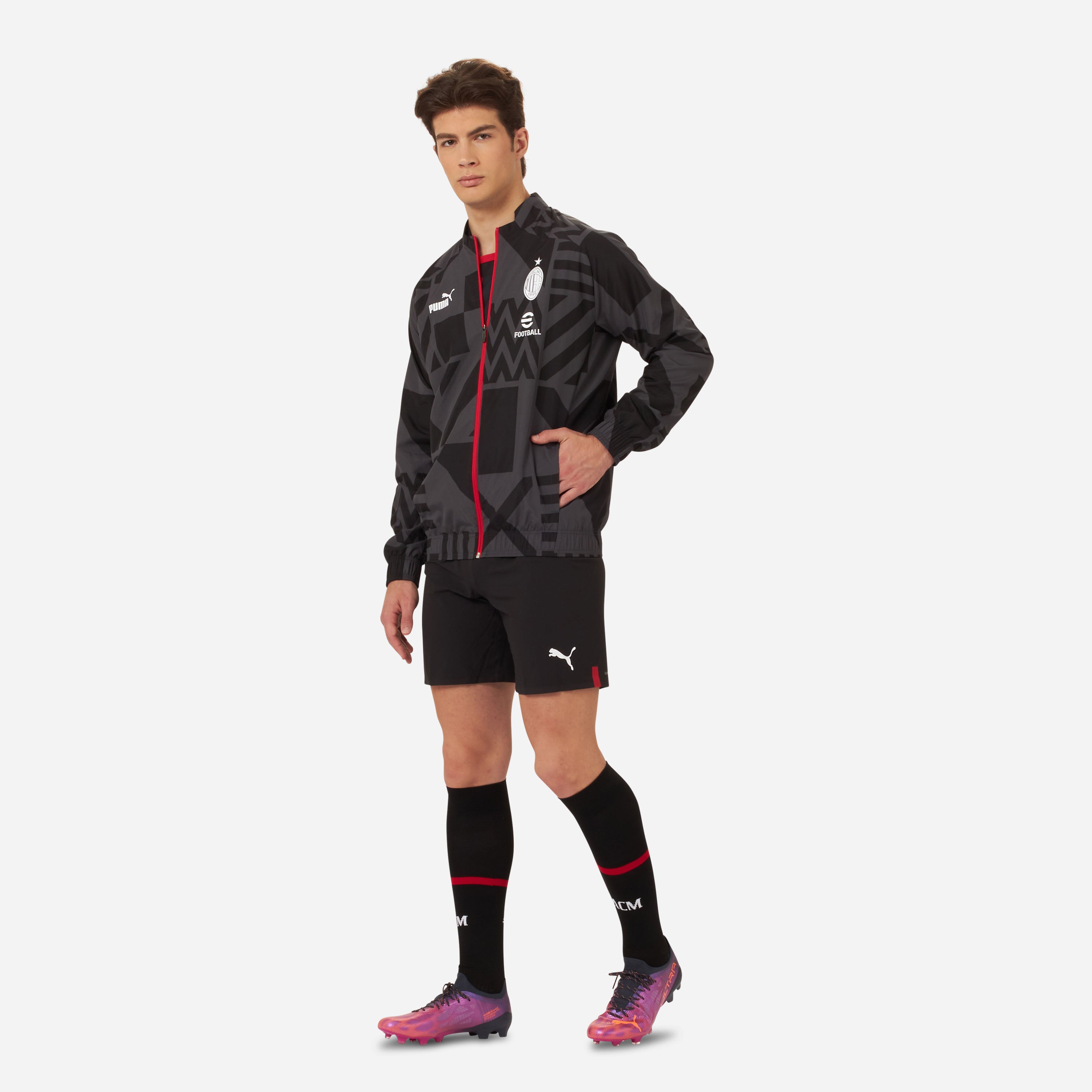 AC Milan Prematch 2022/23 Giacca con zip M geometrico