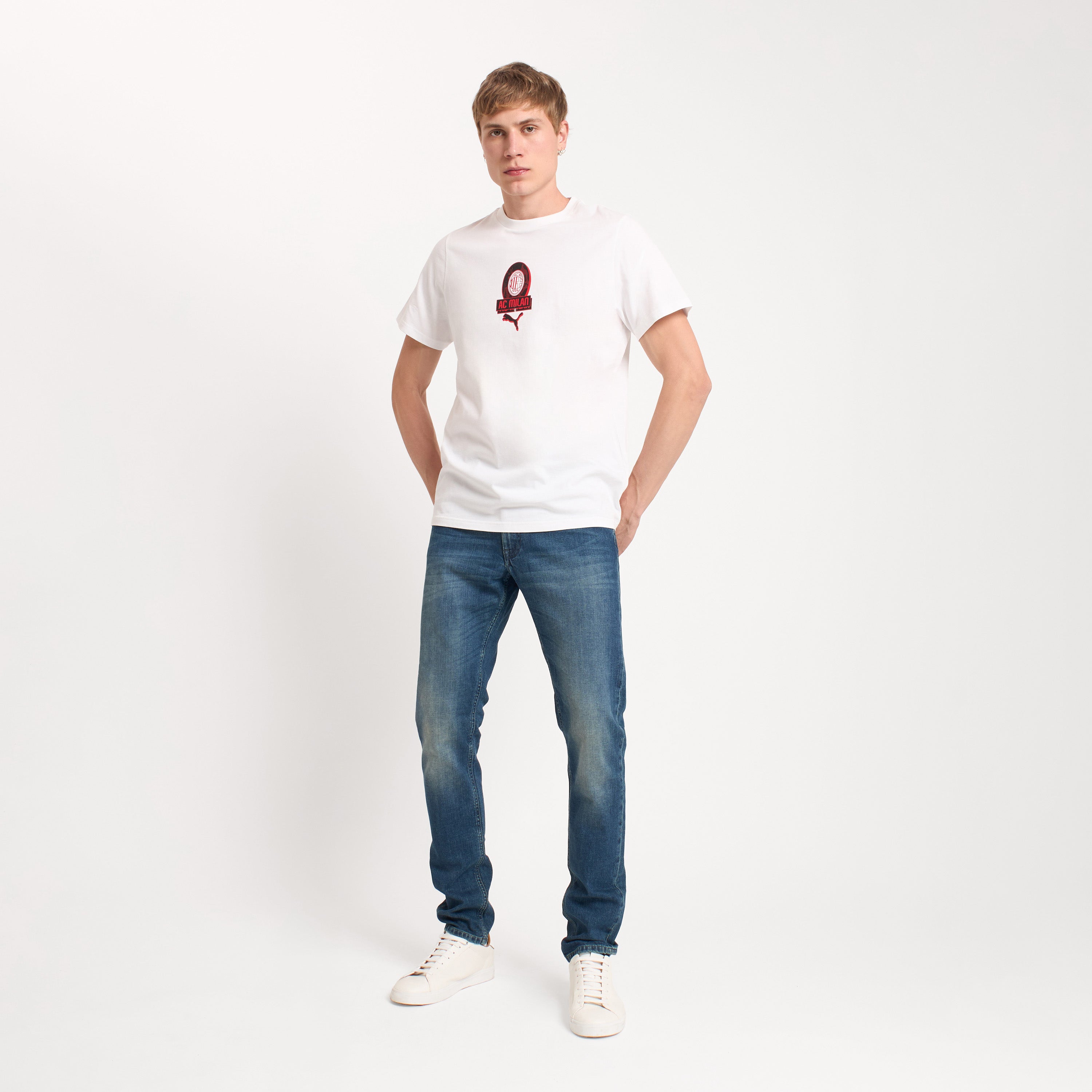 AC Milan Culture t-shirt bianca uomo grafica centrale XS-XXL