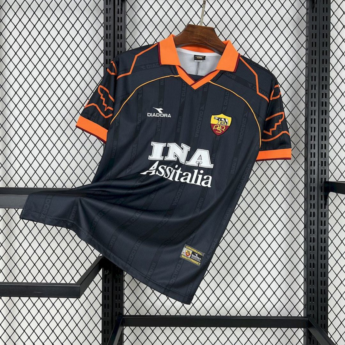 Roma Away 1999/00 maglia calcio retro giallorossa S-XXL