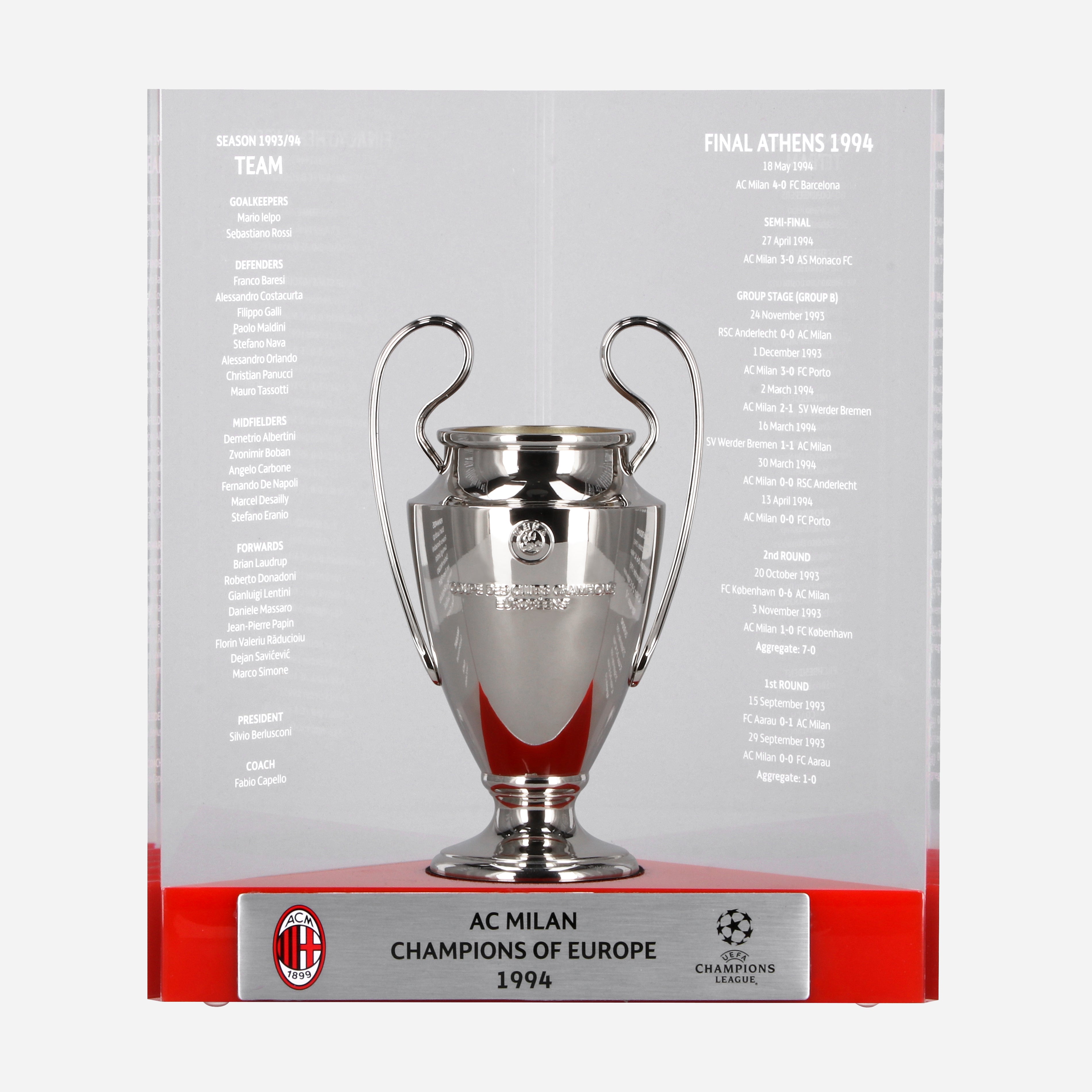 AC Milan Le Livre Ouvert 150 mm souvenir 1994 memorabilia unisex