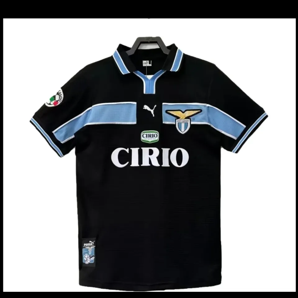 Tifoso Store Maglie da Calcio Lazio Away 1998/99 maglia nera fascia celeste