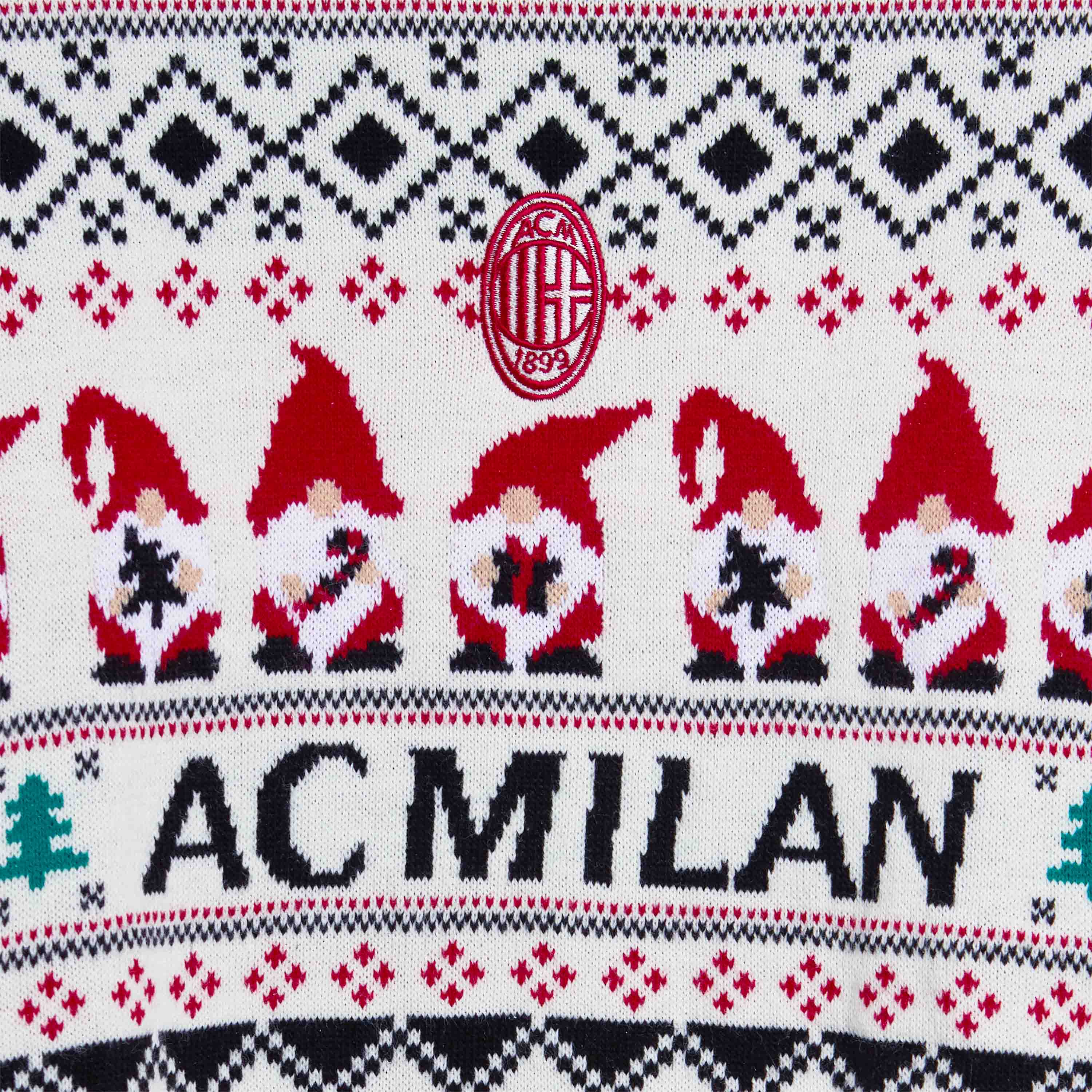 AC Milan maglione Natale bambino bianco gnomi