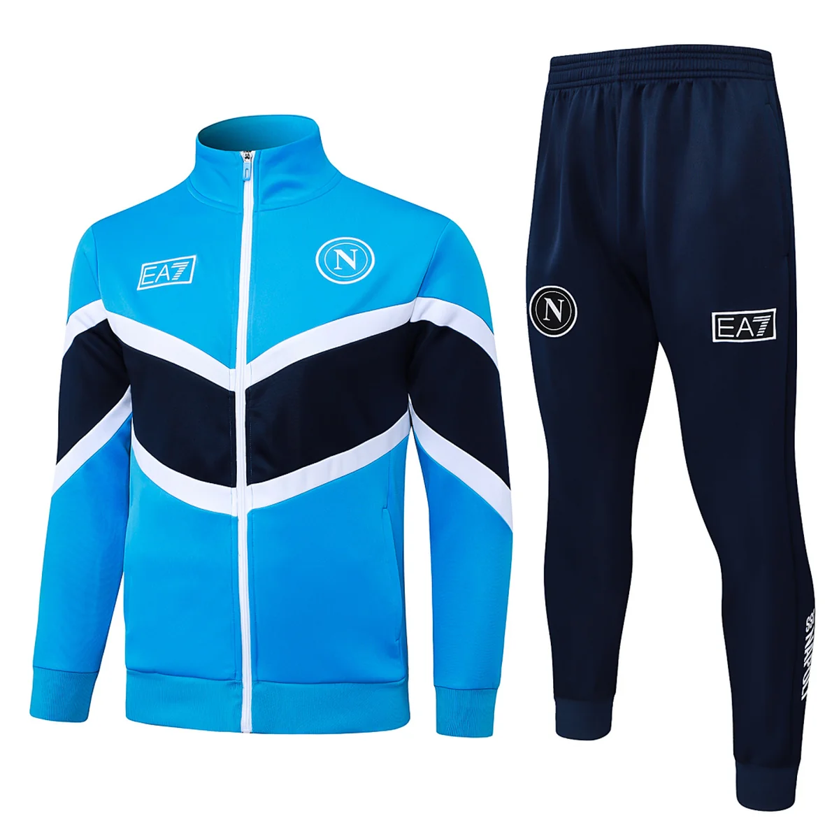 Napoli 2025/26 tuta azzurra V bianca blu taglie S-XXL