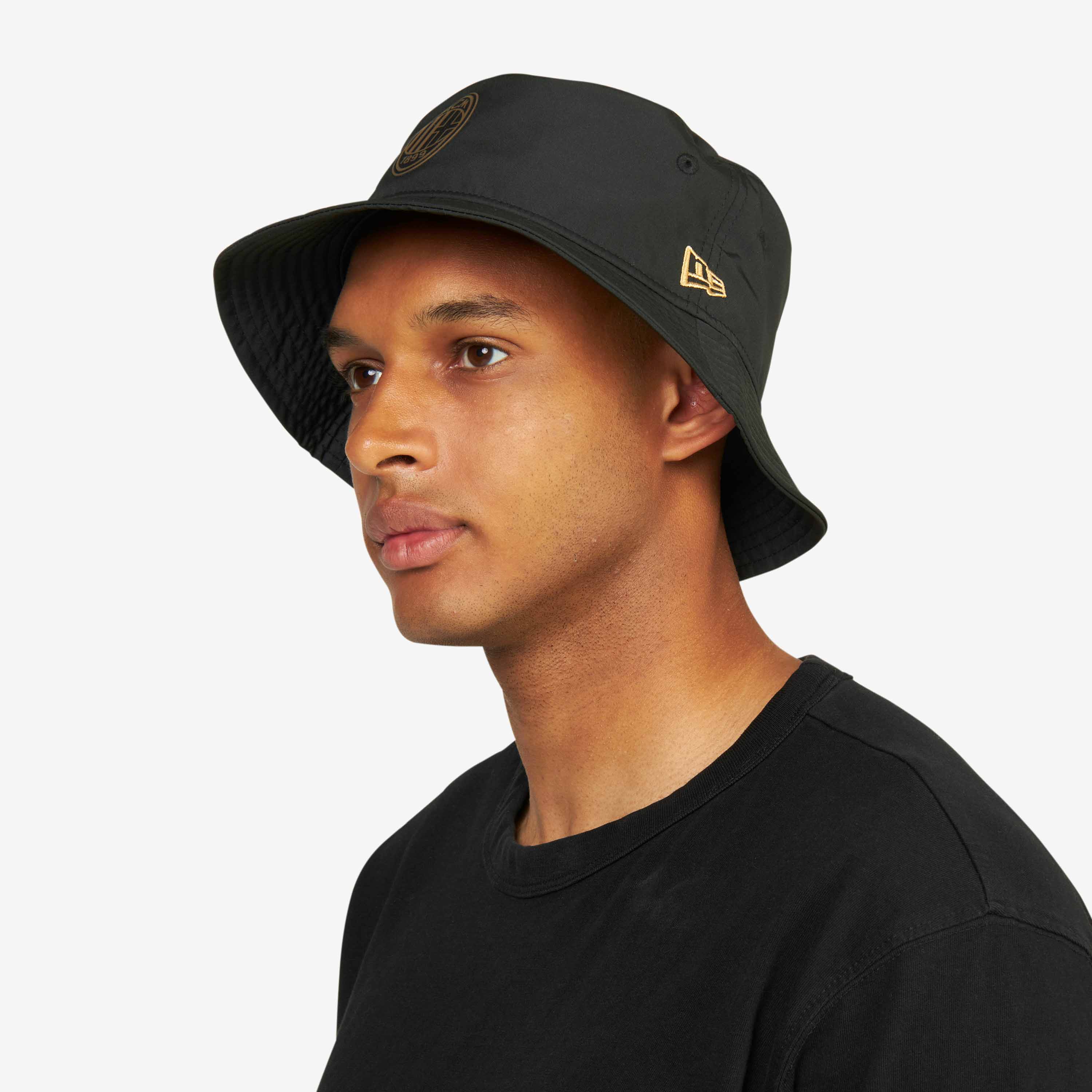 New Era X AC Milan Bucket Hat Logo Nero Poliestere S