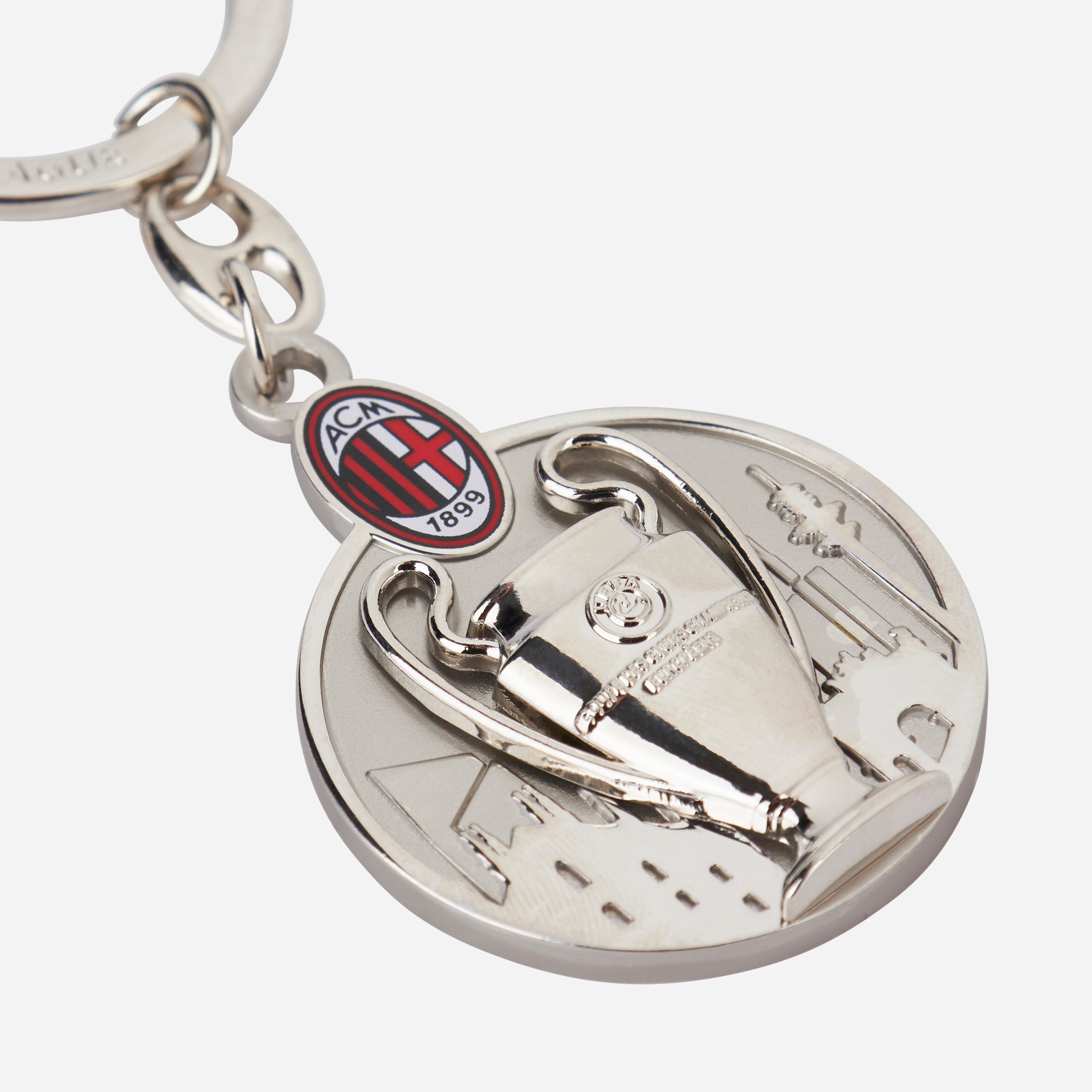 AC Milan portachiavi rotondo coppa trofeo argento