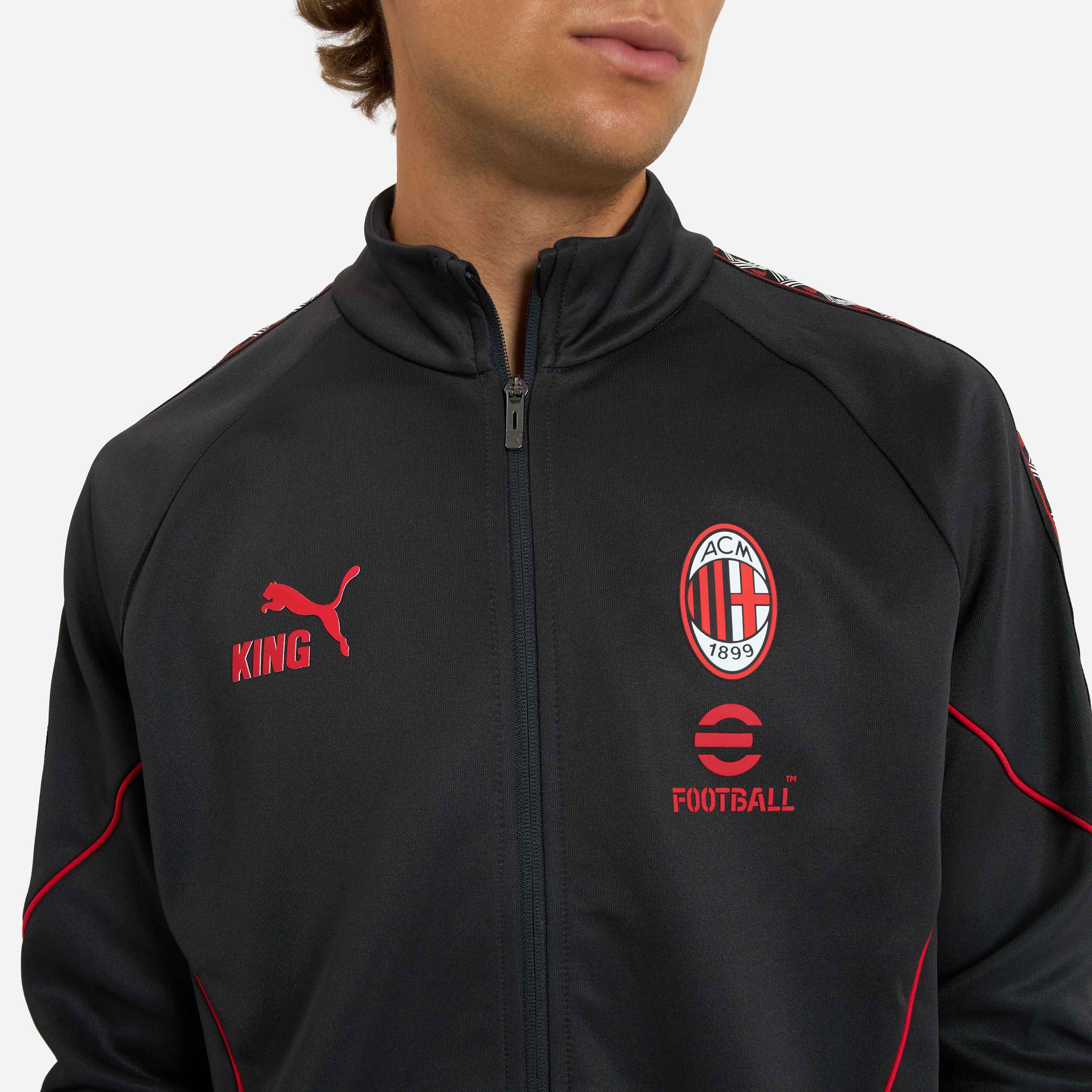 AC Milan King Giacca Grigia Zip Uomo taglia M poliestere