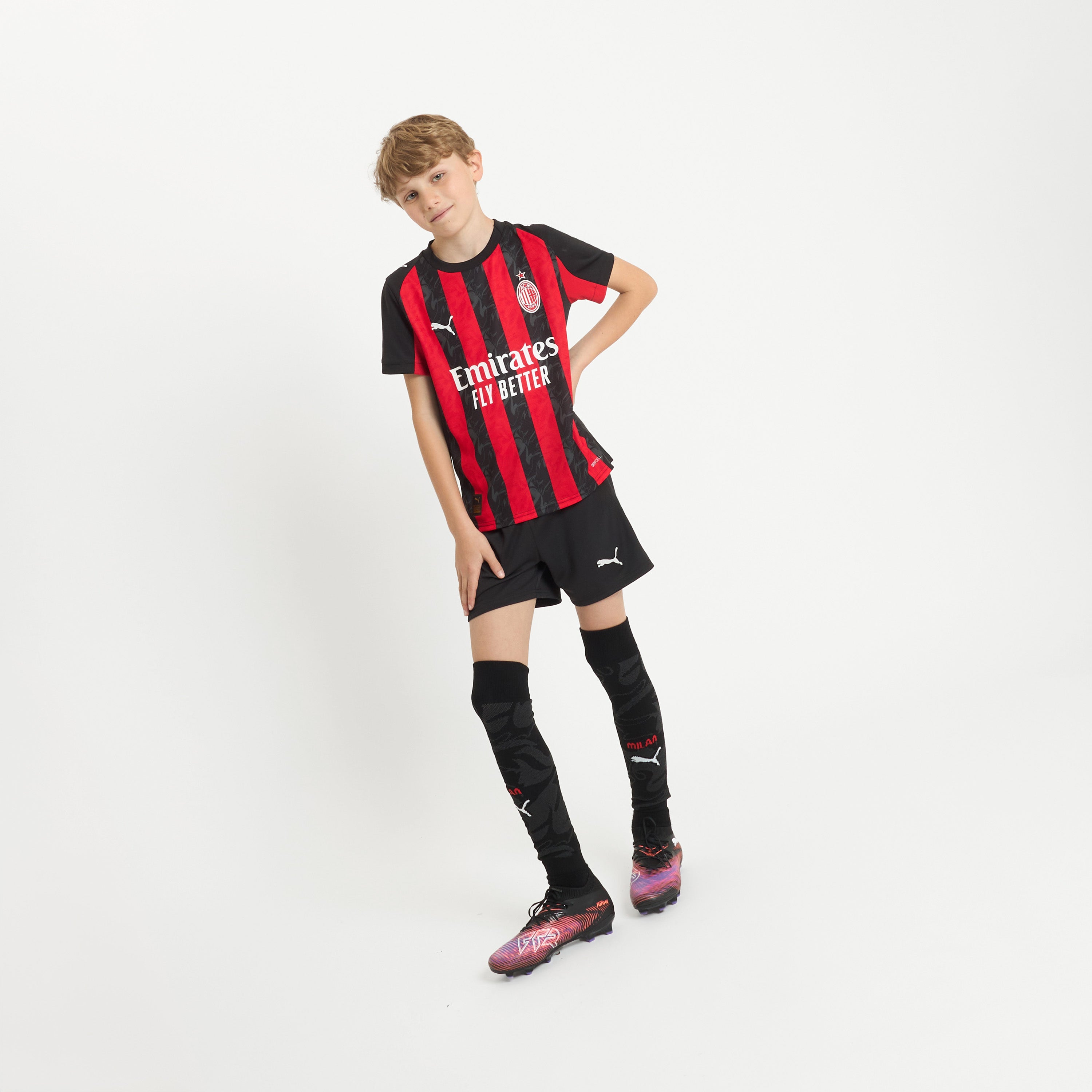 AC Milan Kit Gara Home 2025/26 maglia bambino rossonera