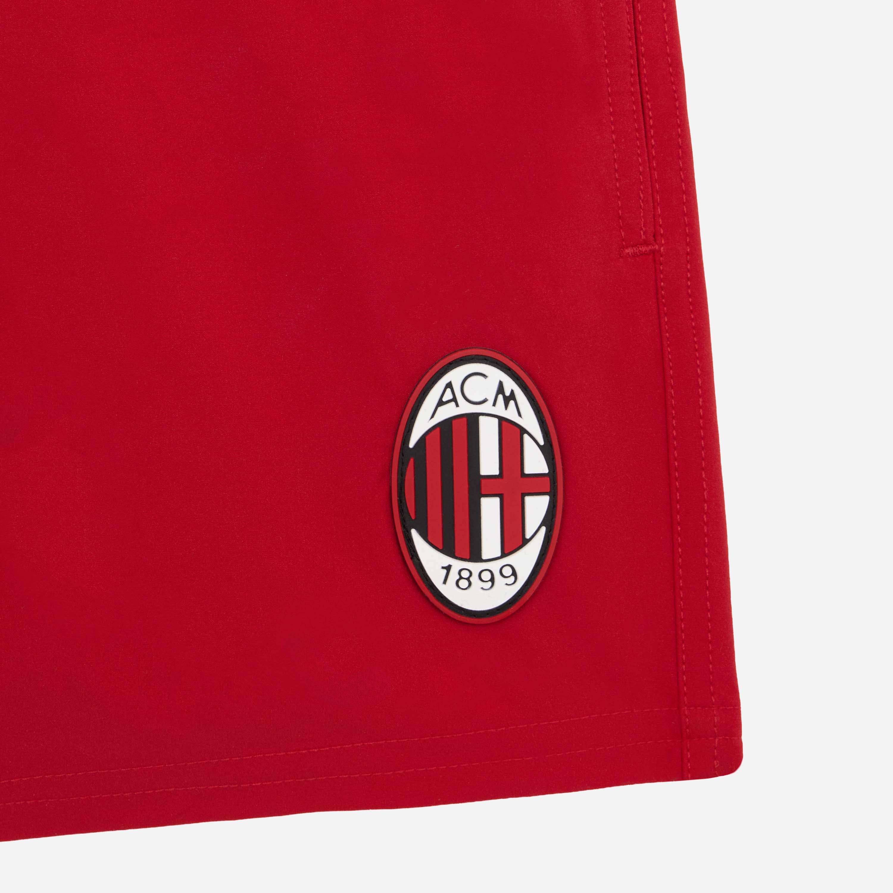 AC Milan Costume Mare Bambino shorts rossi con logo silicone