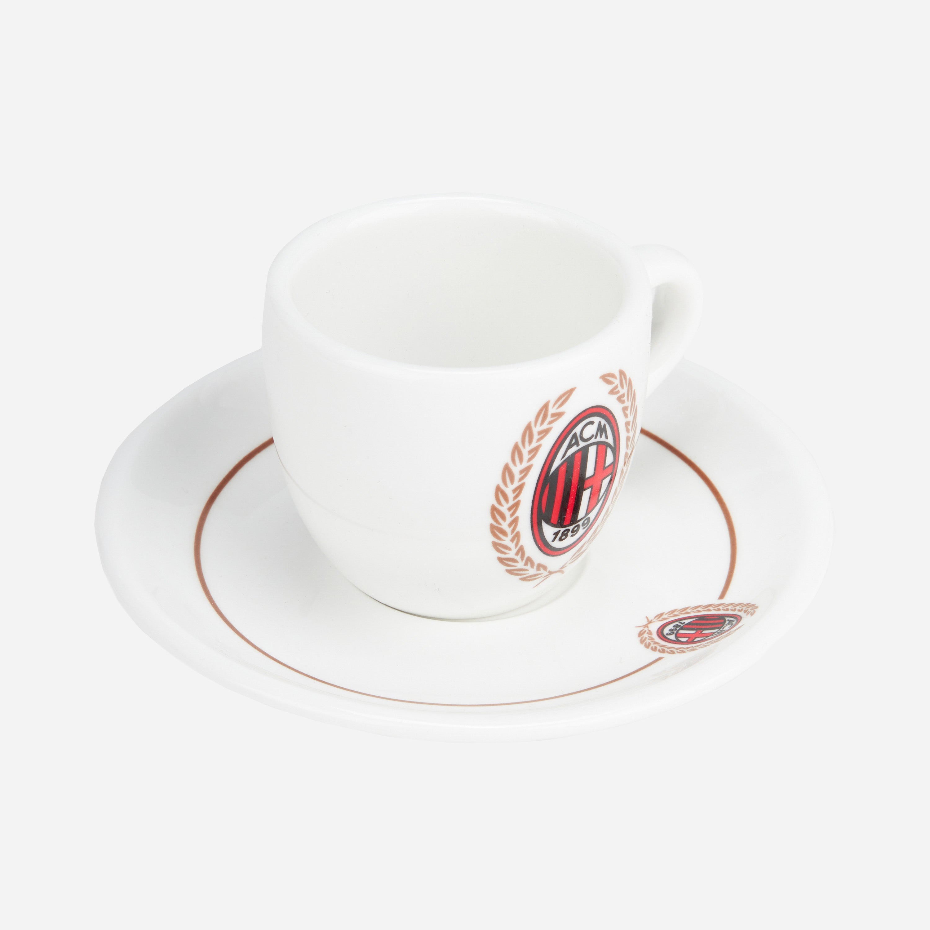 AC Milan Accessori Set Caffè 2 Tazzine con Piattini Oro
