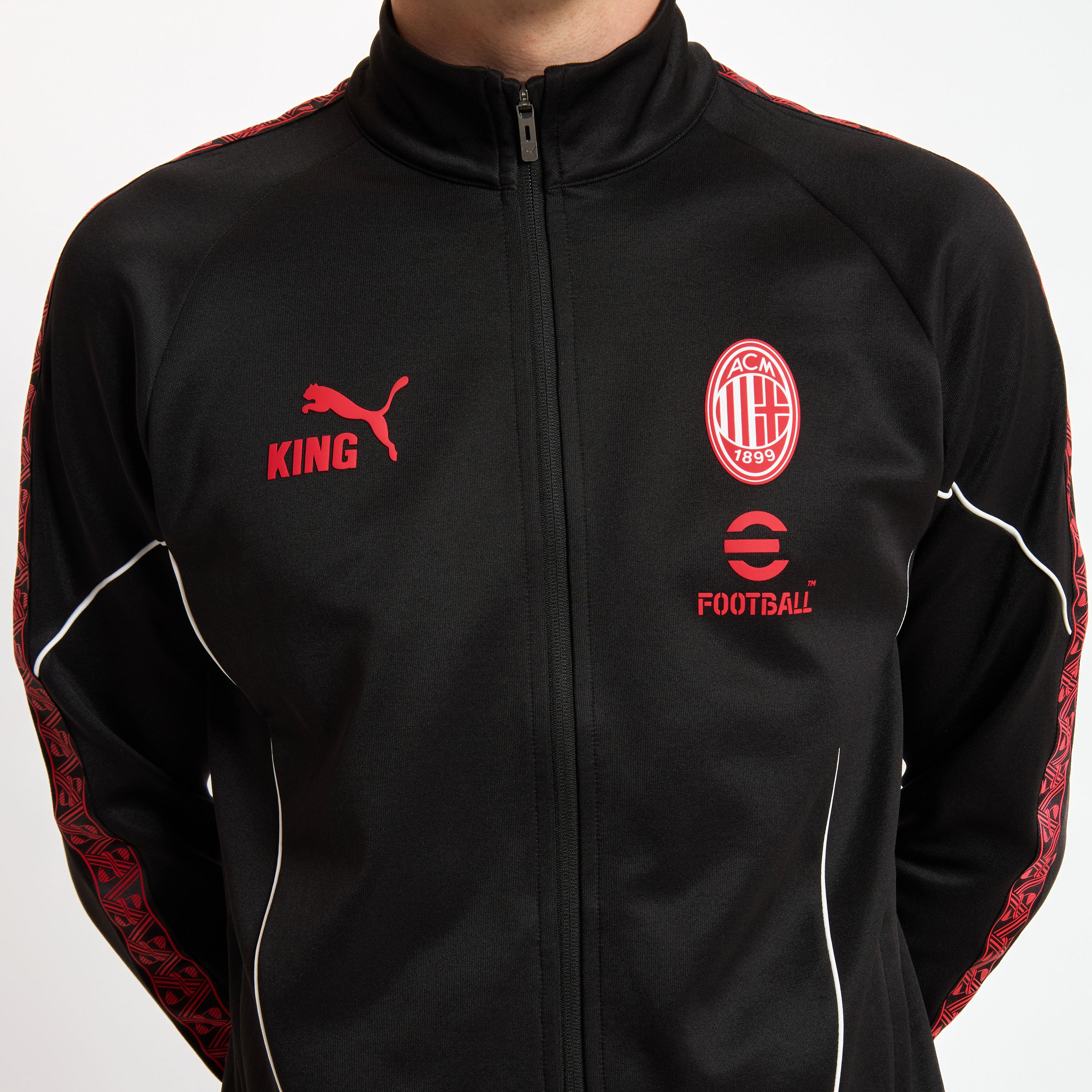 AC Milan King giacca uomo nera zip taglia regolare
