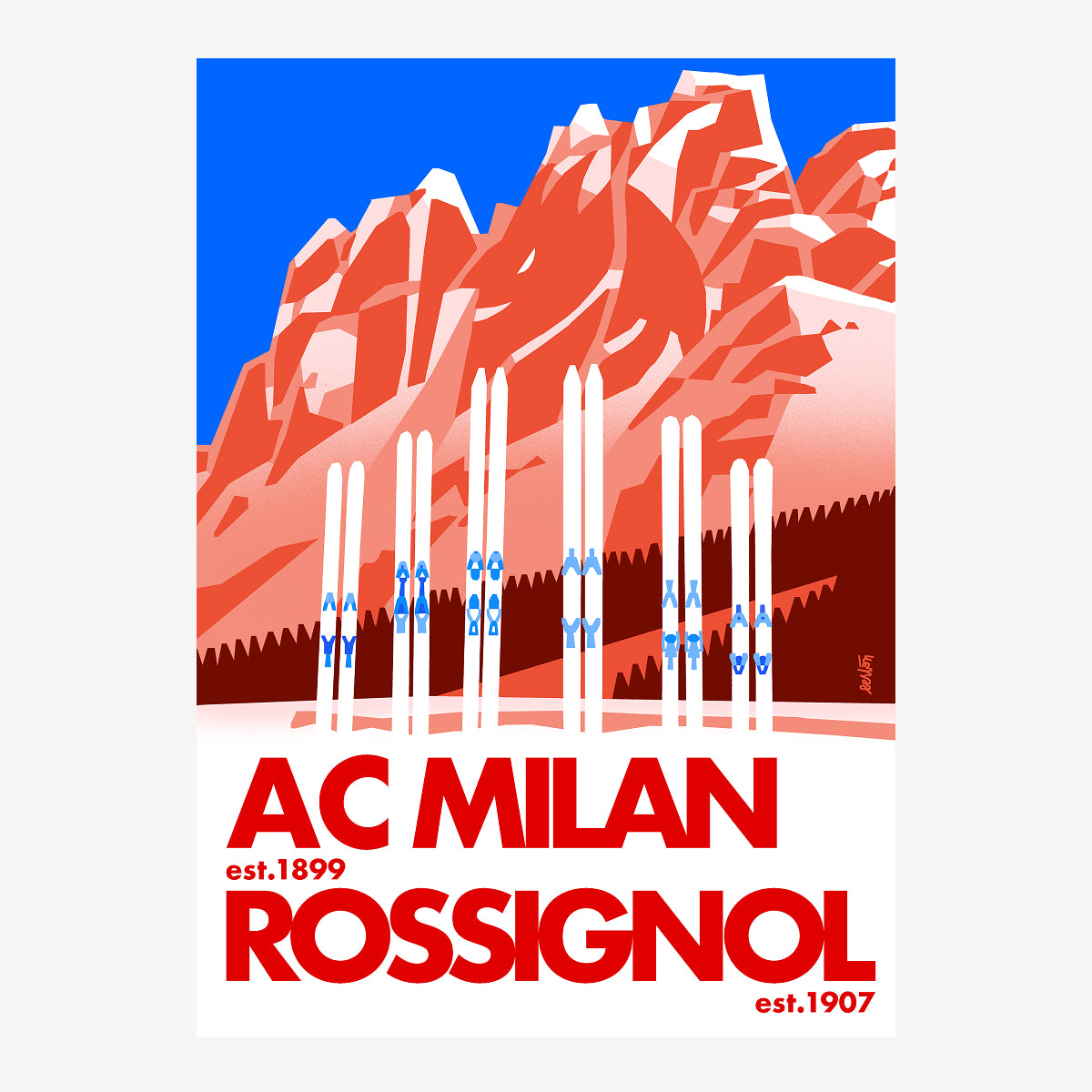 AC Milan Devil Poster Rossignol poster 50x70