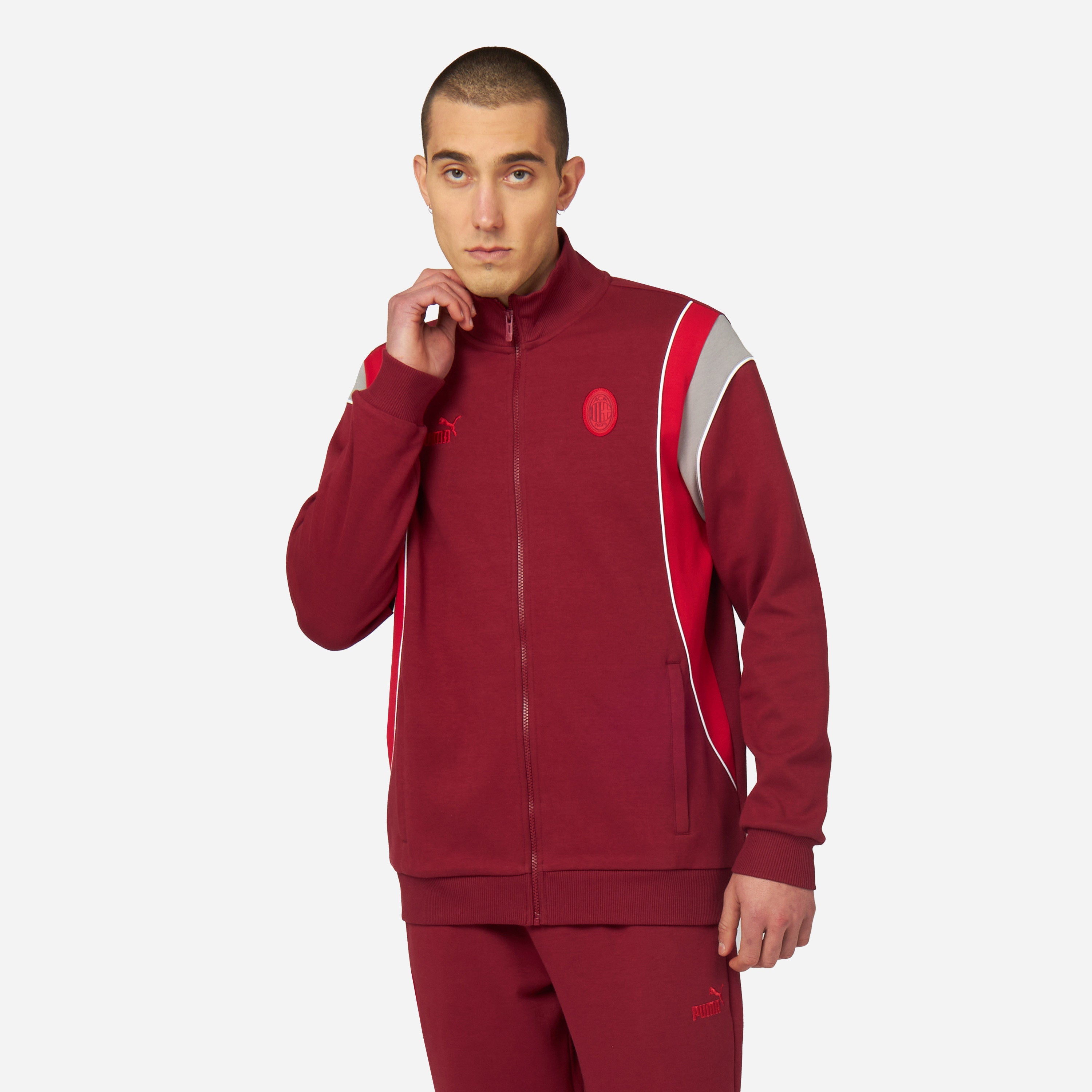 AC Milan Archive felpa uomo con zip verde taglia regolare