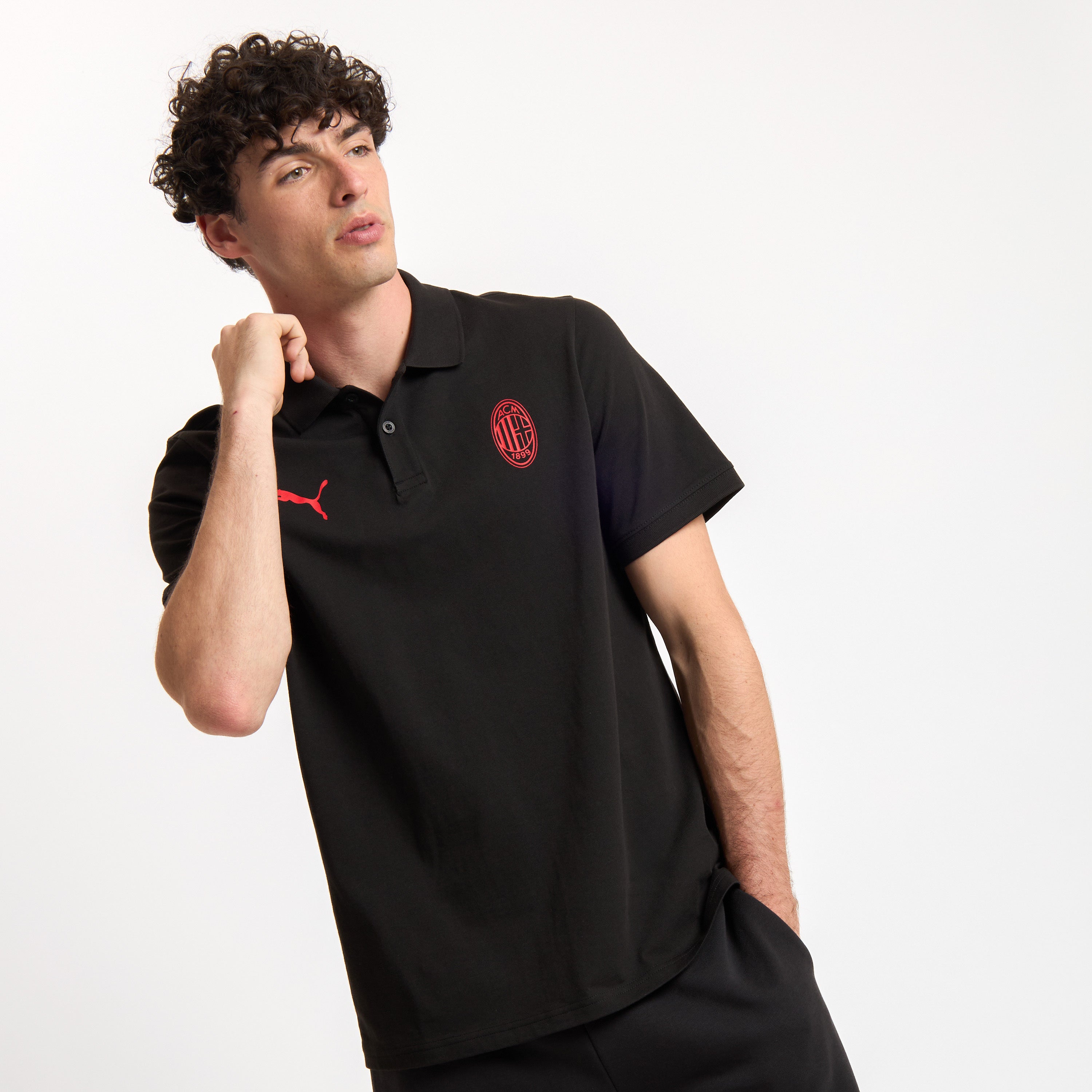 AC Milan Essential polo nera cotone uomo