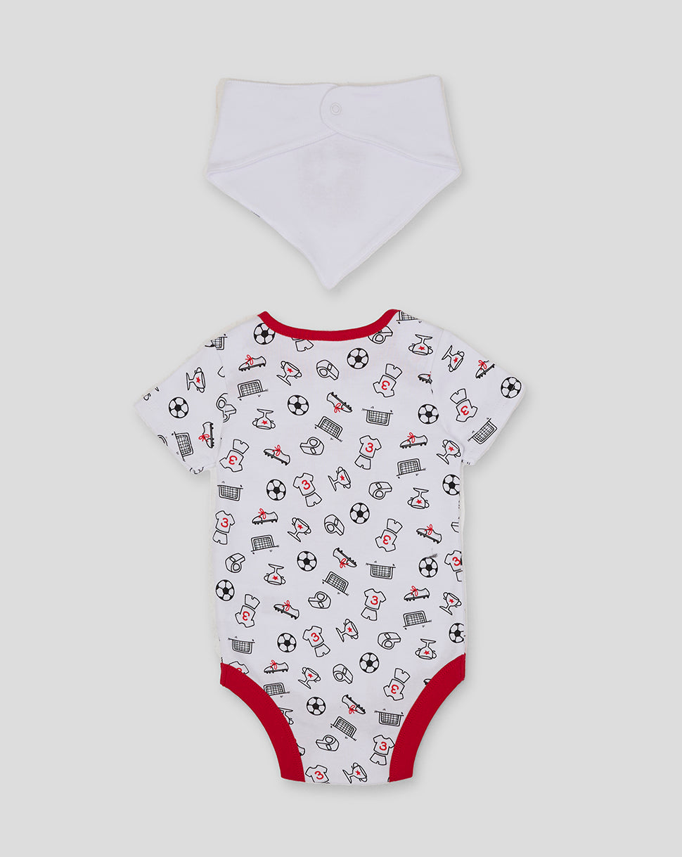 FC Twente Kinderen baby set vest+bavaglino bianco/rosso