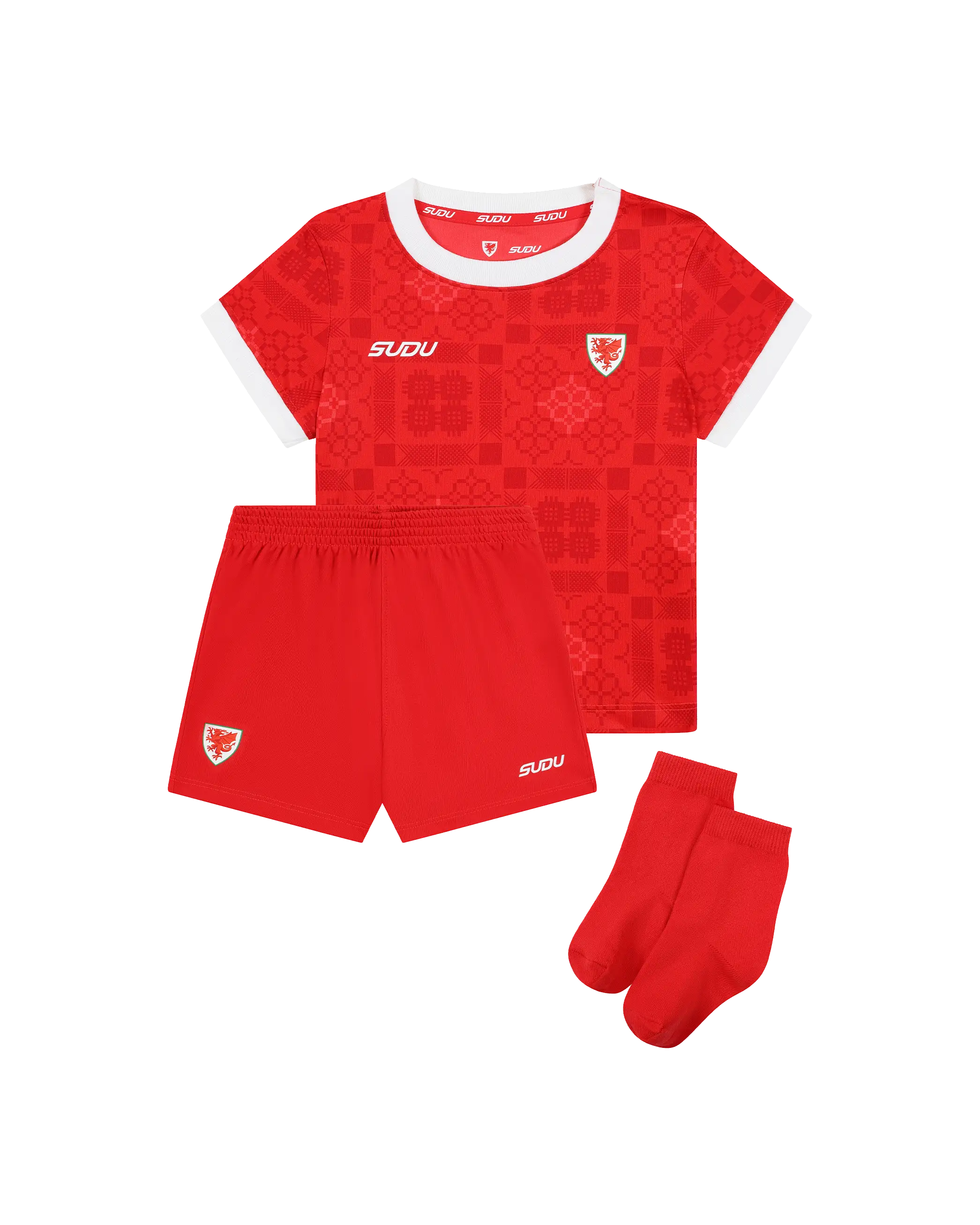 Wales SUDU 2026-28 kit casa neonato rosso 3-6M