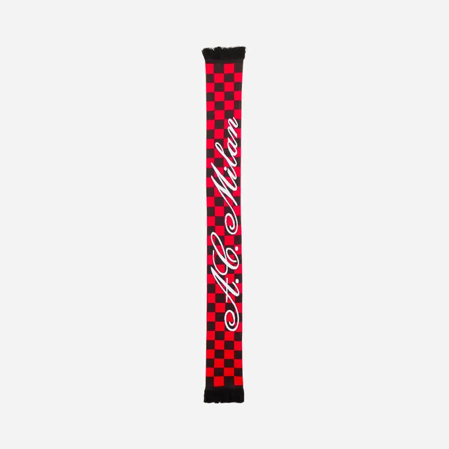 AC Milan Checkered sciarpa unisex rossa e nera a scacchi