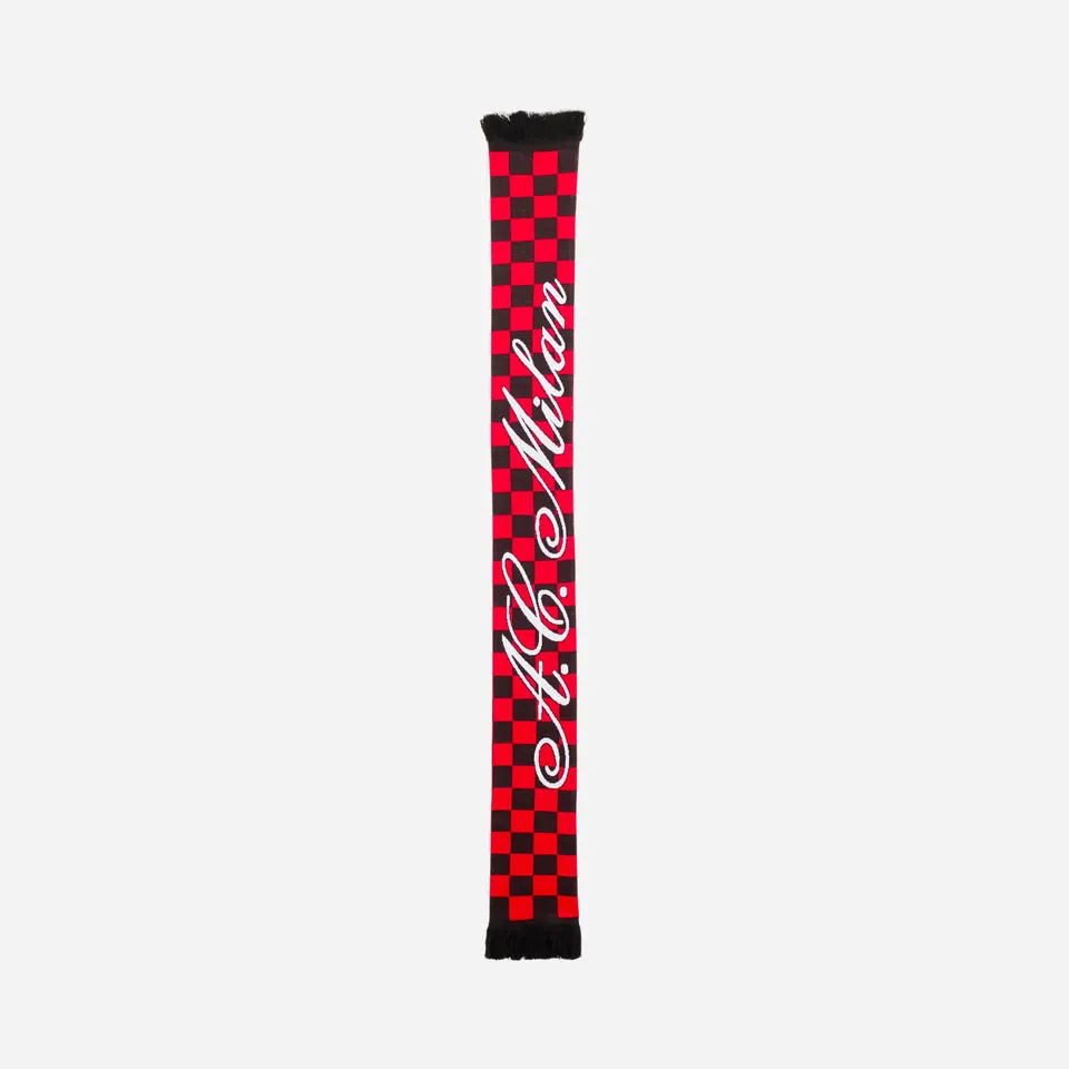 AC Milan Checkered sciarpa unisex rossa e nera a scacchi