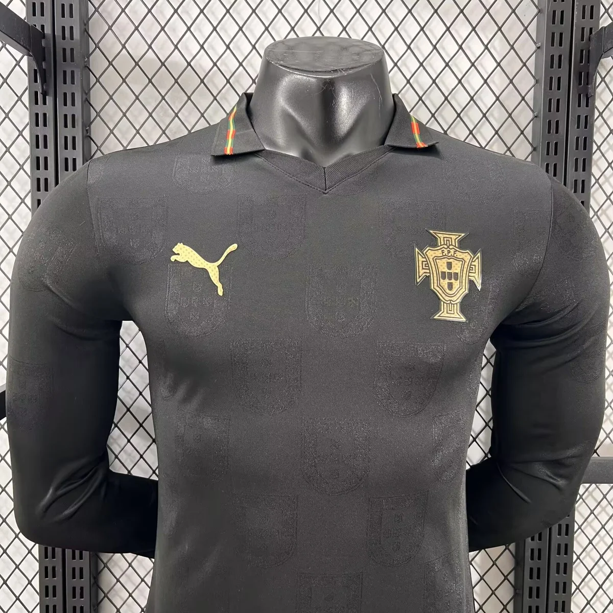 Portogallo Player Version 2026 maglia maniche lunghe nera oro