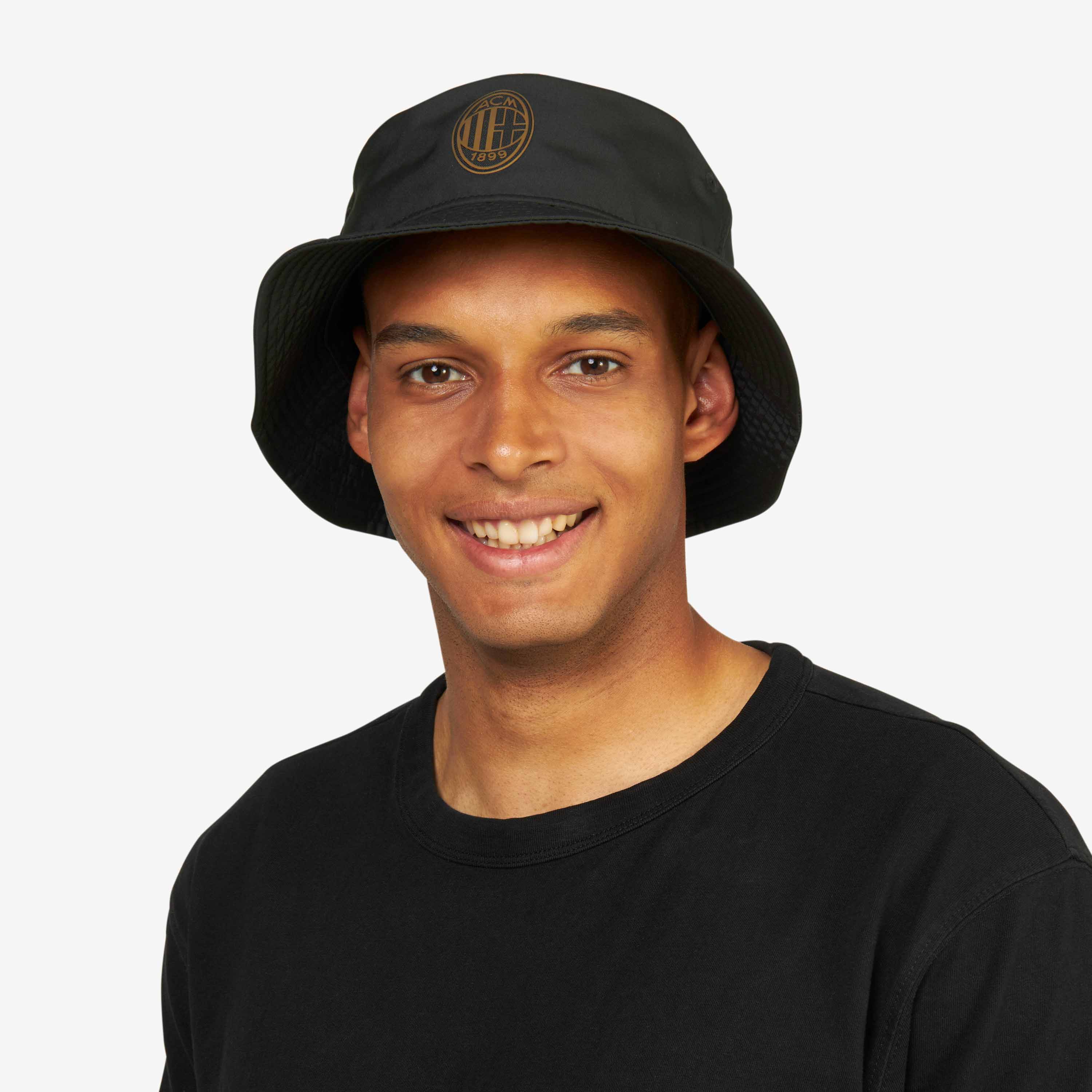 New Era X AC Milan Bucket Hat Logo Nero Poliestere S