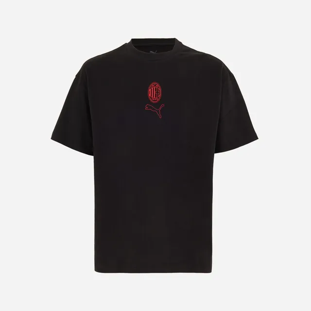 AC Milan Football Statement maglietta nera oversize cotone
