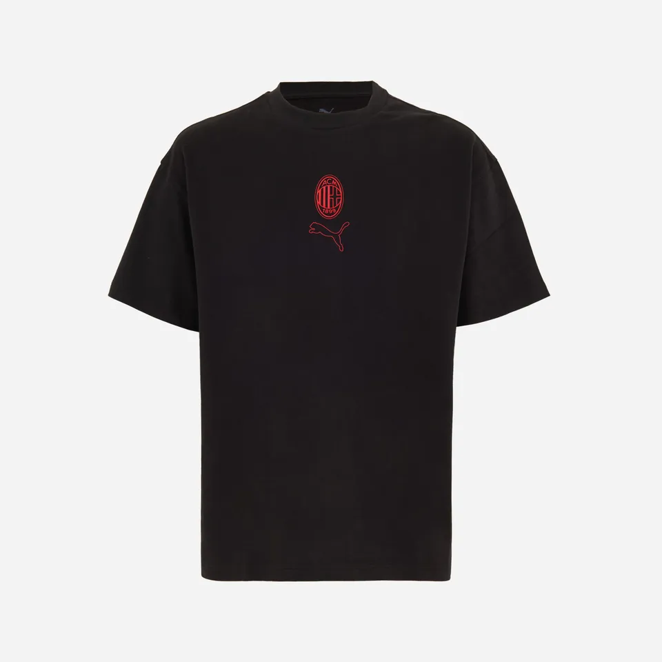 AC Milan Football Statement maglietta nera oversize cotone