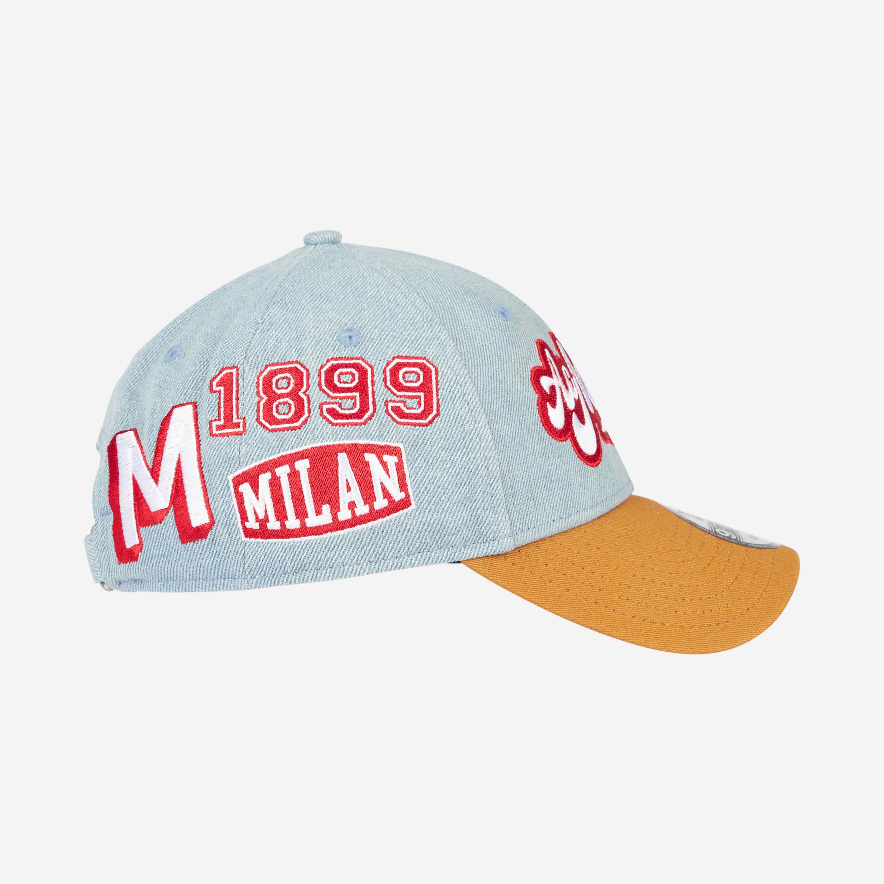 AC Milan 9FORTY New Era Cappello Denim Visiera Curva