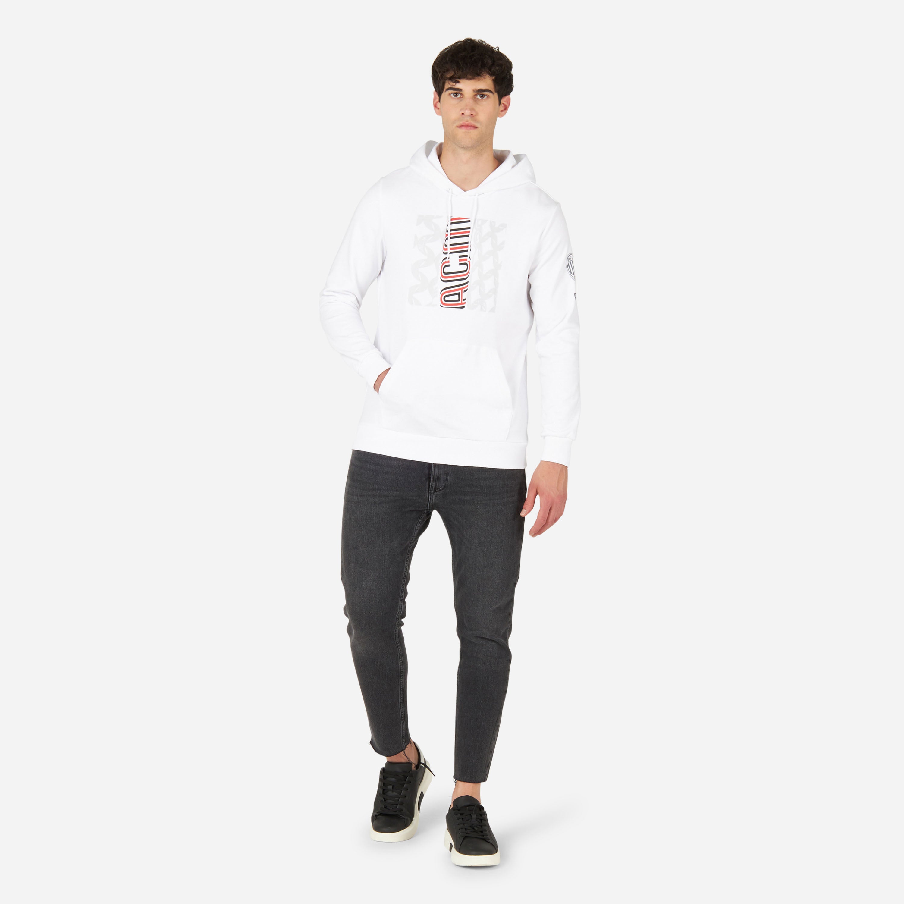 AC Milan FtblCore Felpa con Cappuccio Uomo Cotone