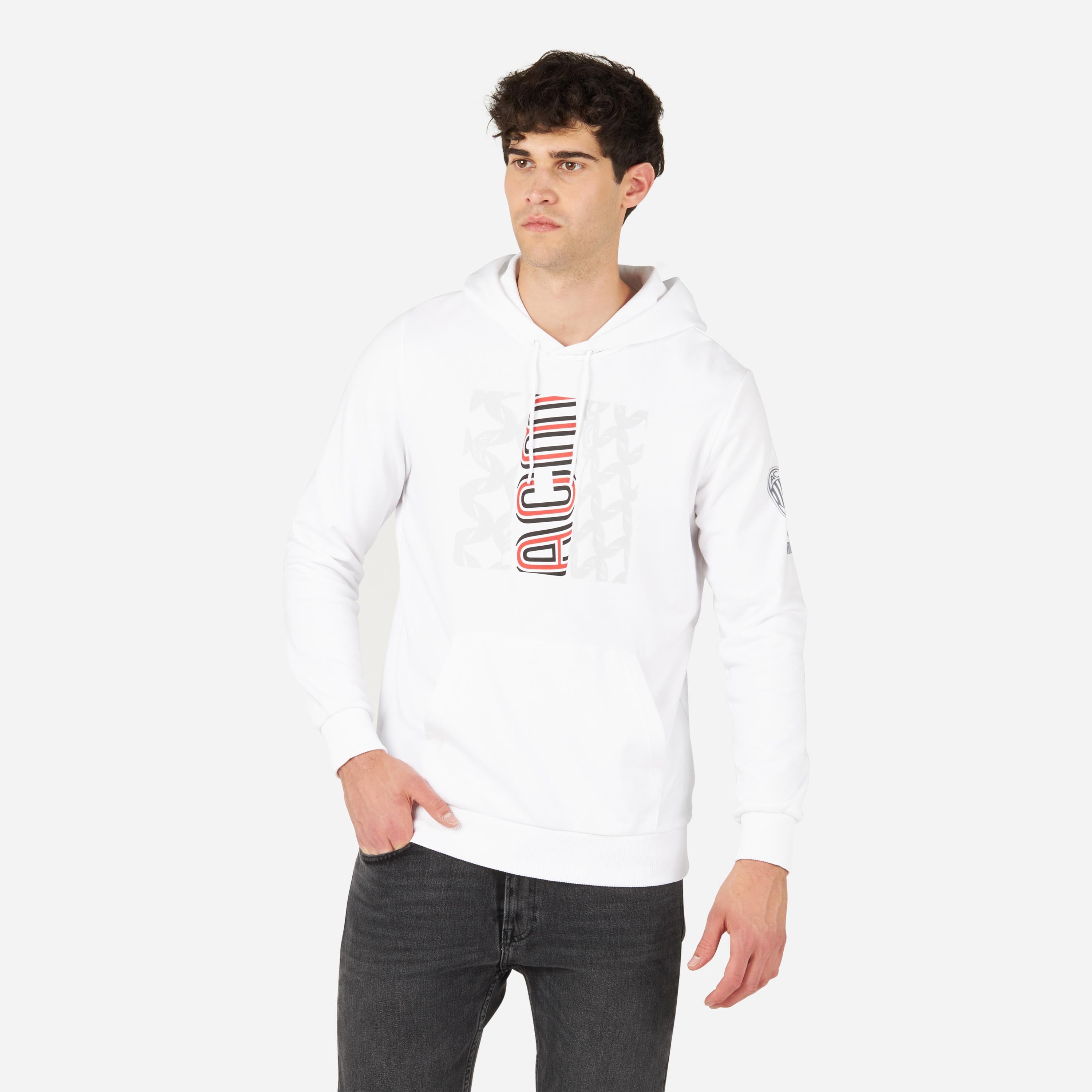 AC Milan FtblCore Felpa con Cappuccio Uomo Cotone