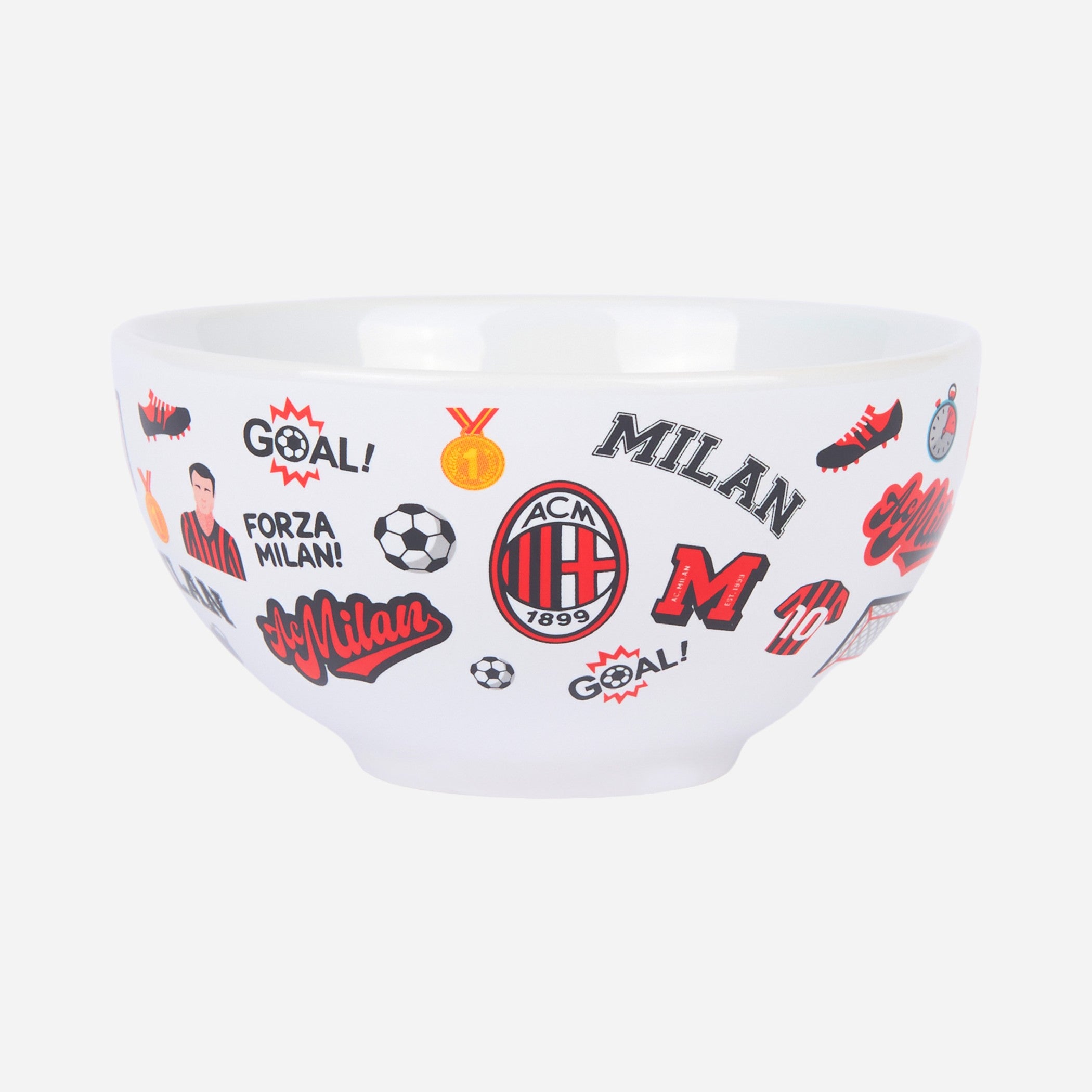 AC Milan Breakfast Bowl tazza ciotola ceramica bianca