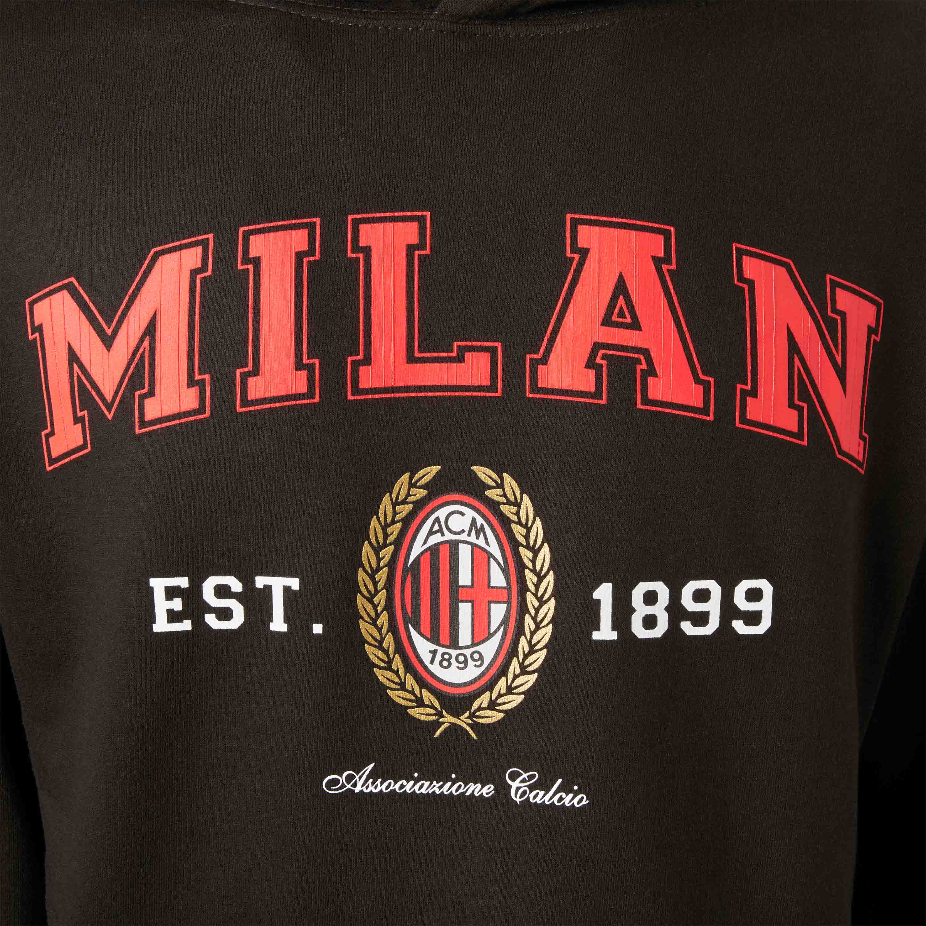 AC Milan College Felpa Cappuccio Uomo Cotone Taglia Regolare