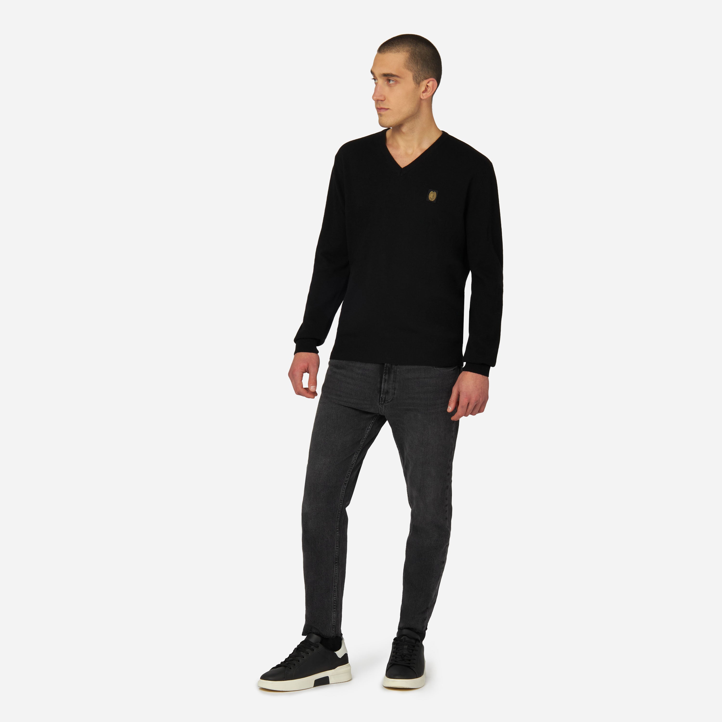 AC Milan Gold Essential maglione scollo V uomo cashmere