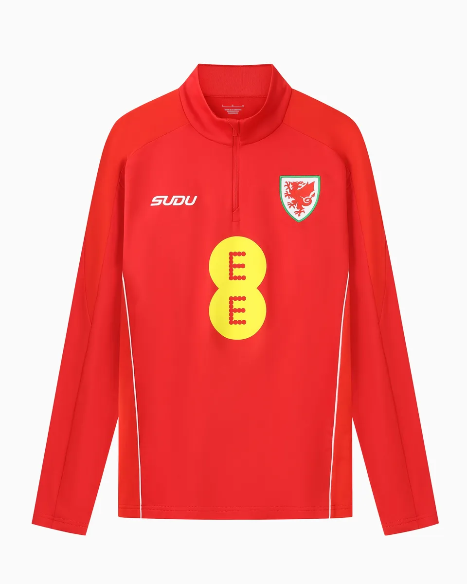 Wales SUDU Players Training felpa 1/4 zip rossa M
