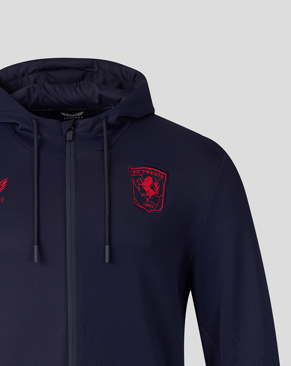 Twente Travel 26/27 Felpa Zip Uomo blu con cappuccio