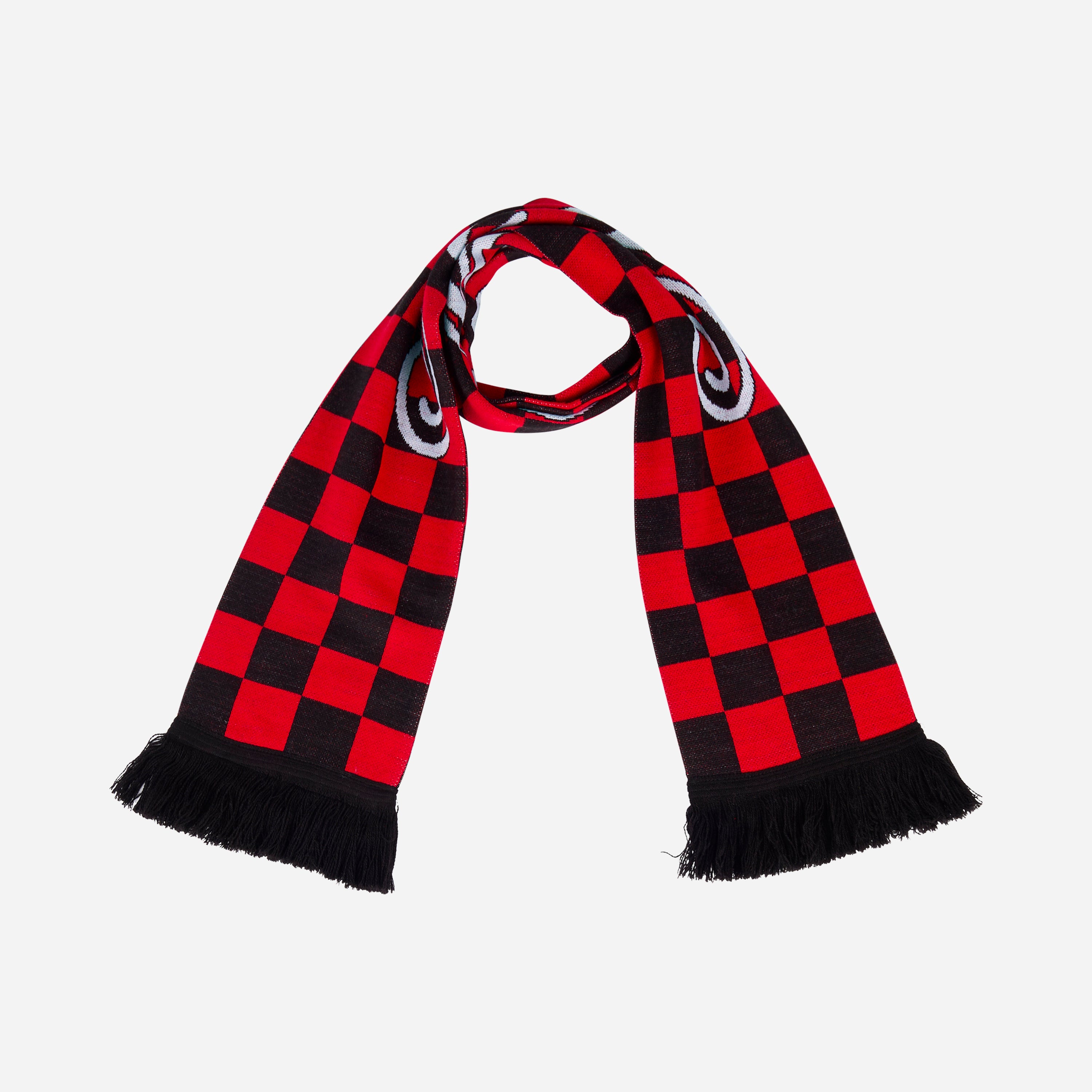 AC Milan Checkered sciarpa unisex rossa e nera a scacchi