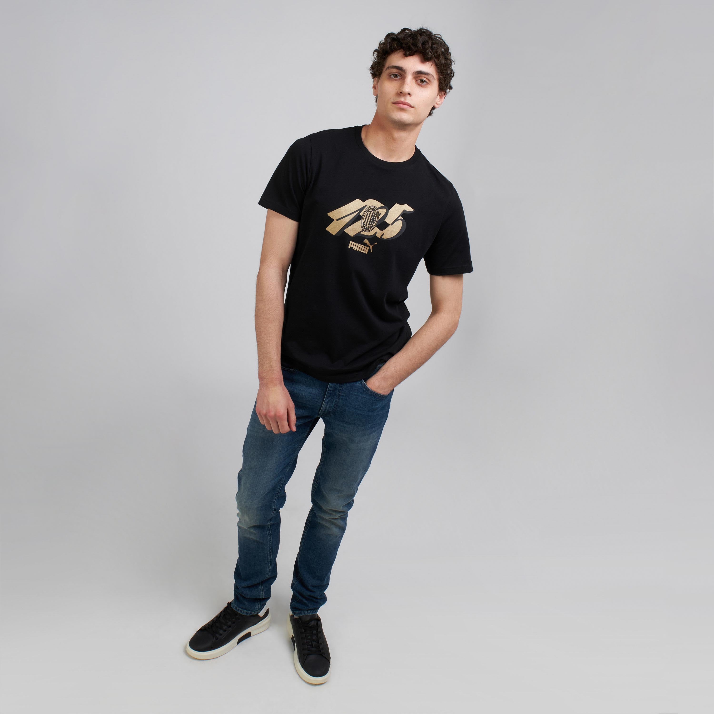 AC Milan 125th Anniversary Culture t-shirt nera uomo oro