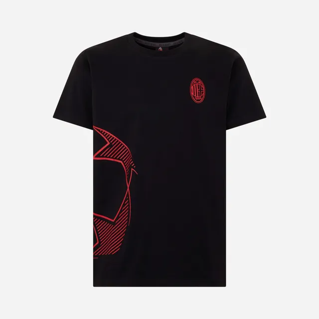 AC Milan Magliette Milan Printed T-Shirt Champions League maglietta nera uomo